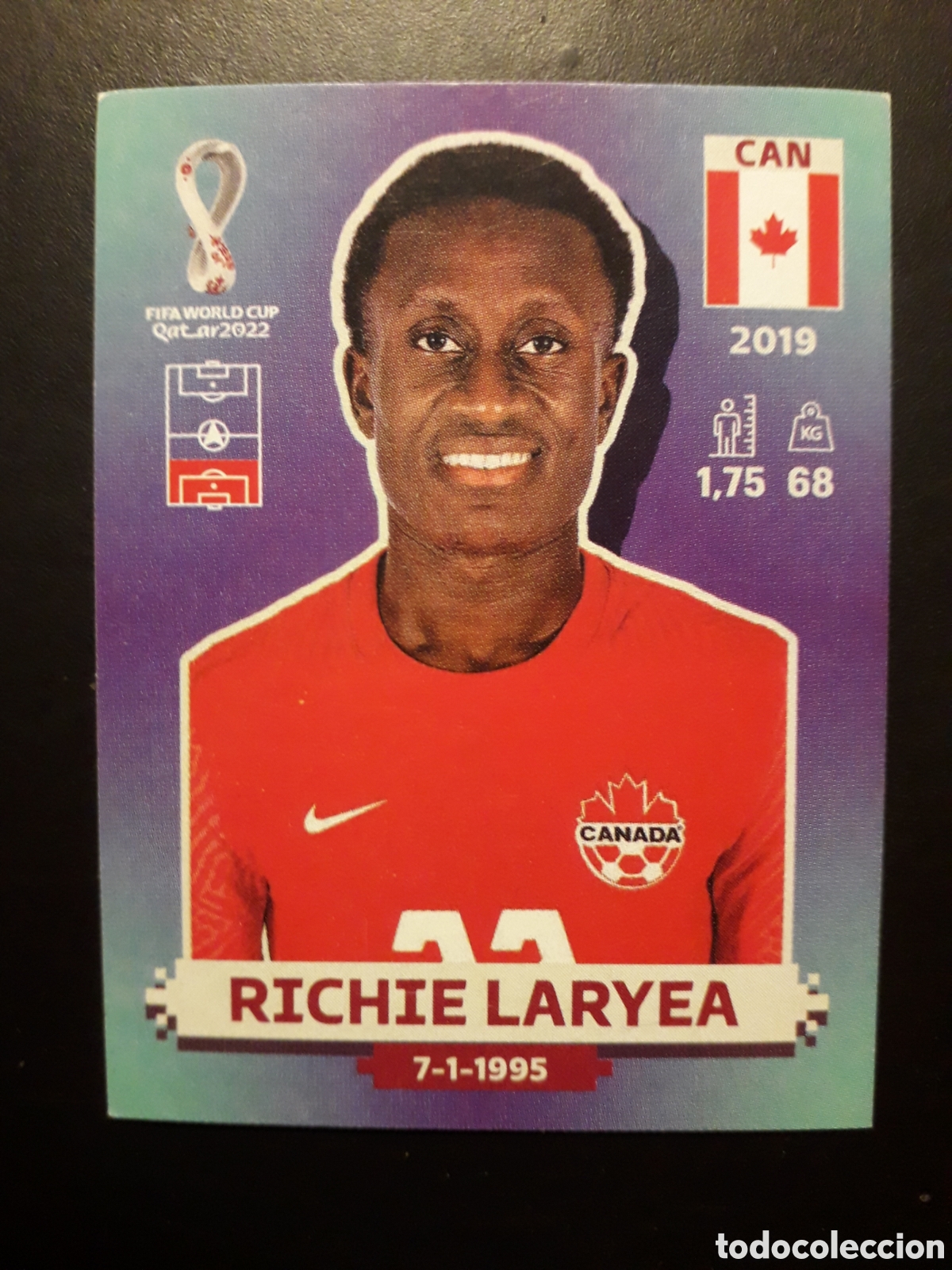 Cartes &agrave; collectionner de Football: RICHIE LARYEA CANAD&Aacute; N&deg; 8 COPA MUNDIAL DE F&Uacute;TBOL QATAR 2022 22 PANINI SIN PEGAR PEDIDO M&Iacute;NIMO 3&euro;