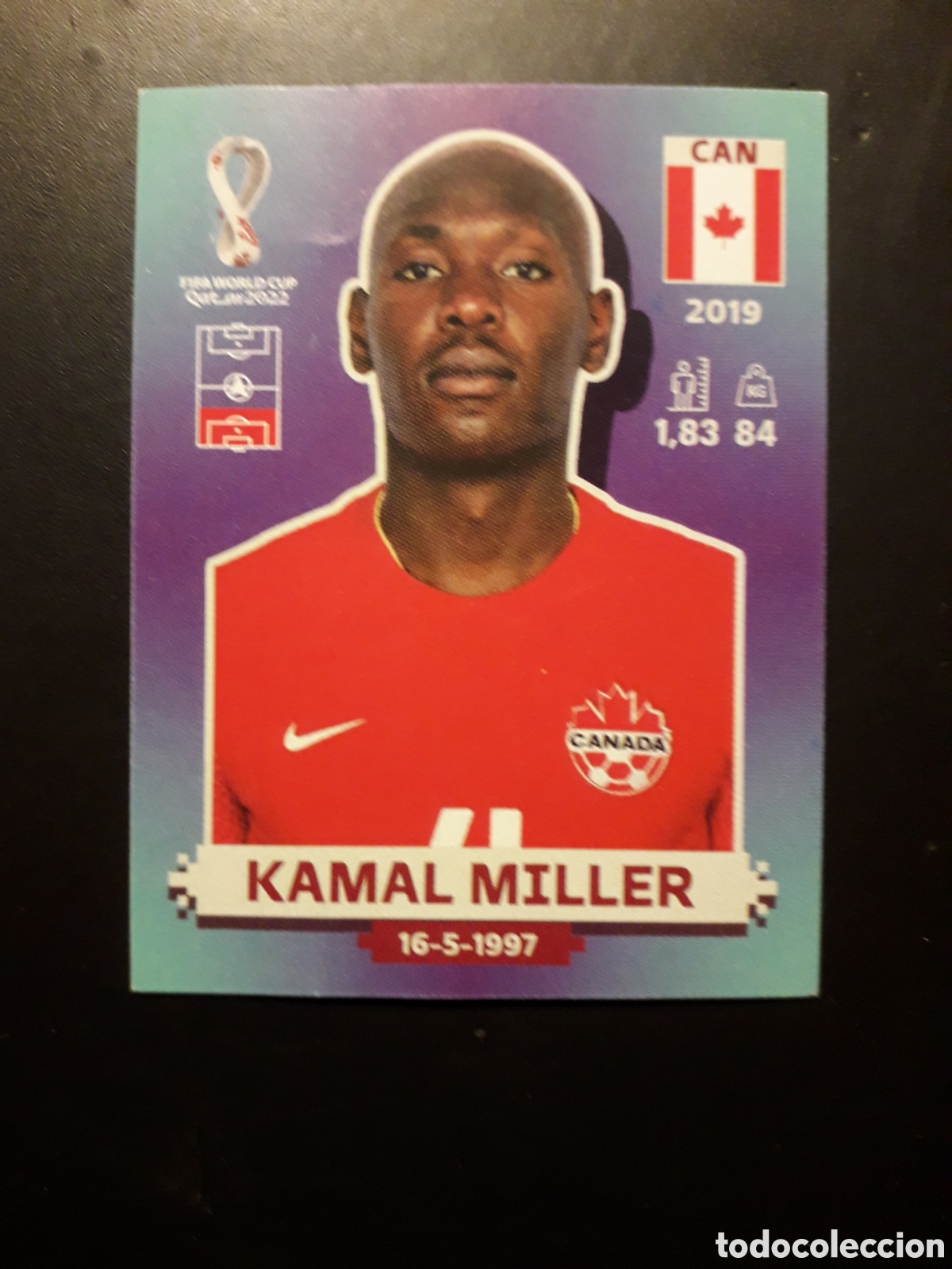 Cartes &agrave; collectionner de Football: KAMAL MILLER CANAD&Aacute; N&deg; 9 COPA MUNDIAL DE F&Uacute;TBOL QATAR 2022 22 PANINI SIN PEGAR PEDIDO M&Iacute;NIMO 3&euro;