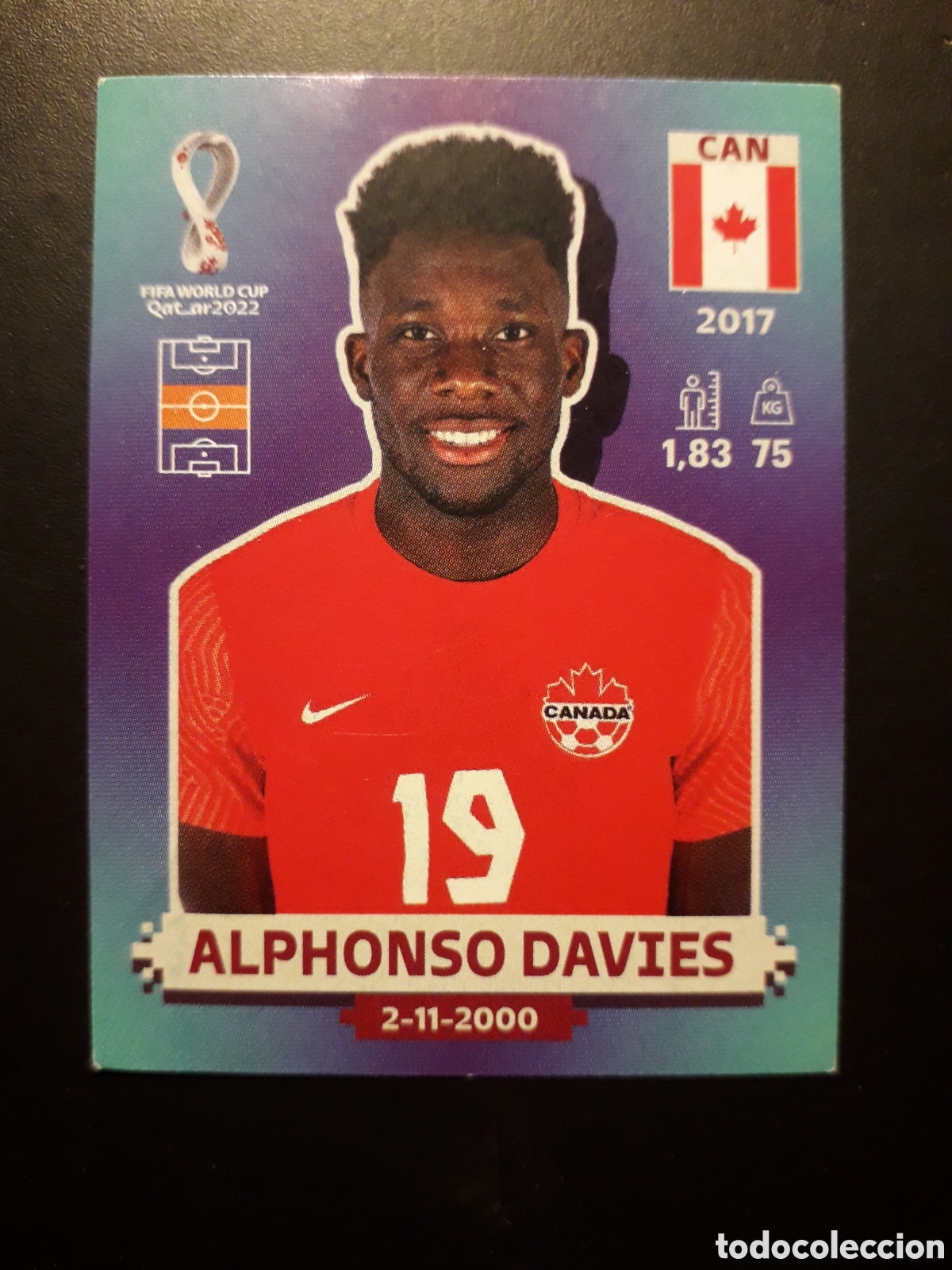 Cartes &agrave; collectionner de Football: ALPHONSO DAVIES CANAD&Aacute; N&deg; 12 COPA MUNDIAL DE F&Uacute;TBOL QATAR 2022 22 PANINI SIN PEGAR PEDIDO M&Iacute;NIMO 3&euro;.