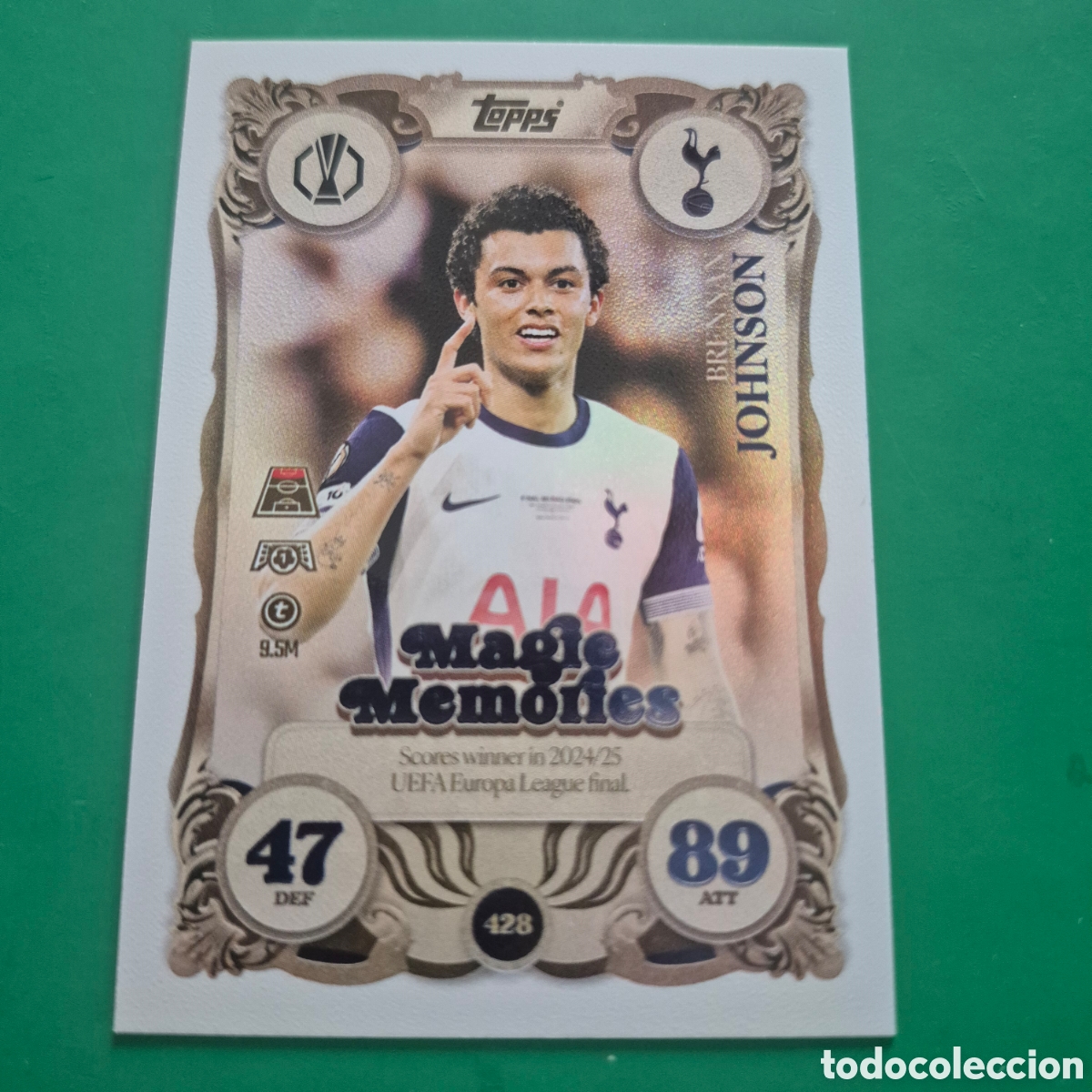 Cromos de f&uacute;tbol: 428 UCL MATCH ATTAX 2025/26 BRENNAN JOHNSON TOTTENHAM HOTSPUR MAGIC MEMORIES TOPPS 25 2026 CHAMPIONS
