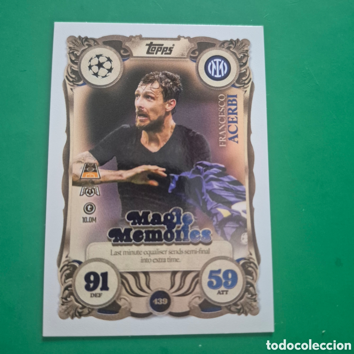 Cromos de f&uacute;tbol: 439 UCL MATCH ATTAX 2025/26 FRANCESCO ACERBI FC INTERNAZIONALE MILANO MAGIC MEMORIES TOPPS 25 2026 C