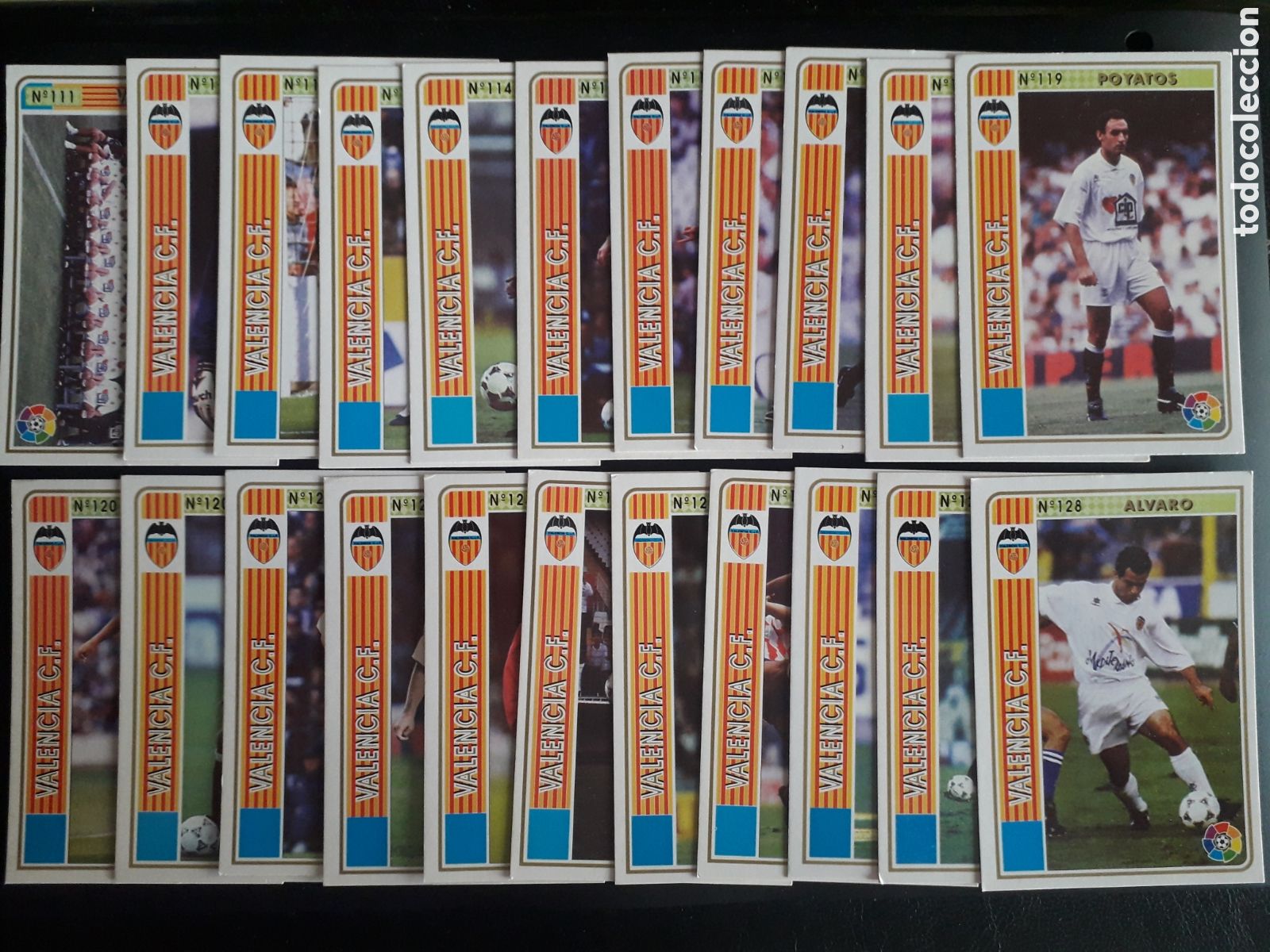Cromos de Futebol: 22 CROMOS VALENCIA CF FICHAS LIGA 1994 1995 94 95 EQUIPO COMPLETO CON 4 &Uacute;LTIMA HORA MUNDICROMO MC