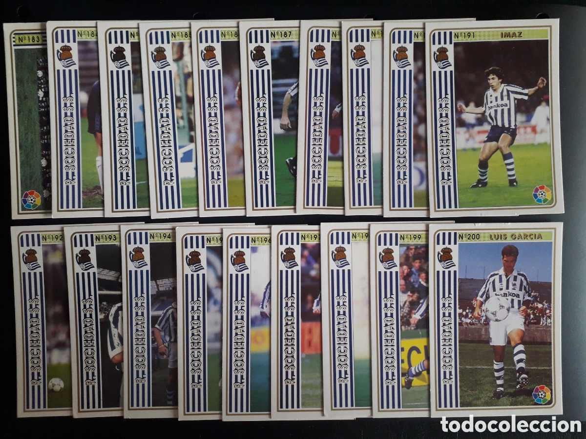 Figurine di Calcio: 19 CROMOS REAL SOCIEDAD FICHAS LIGA 1994 1995 94 95 EQUIPO COMPLETO CON 1 &Uacute;LTIMA HORA MUNDICROMO MC