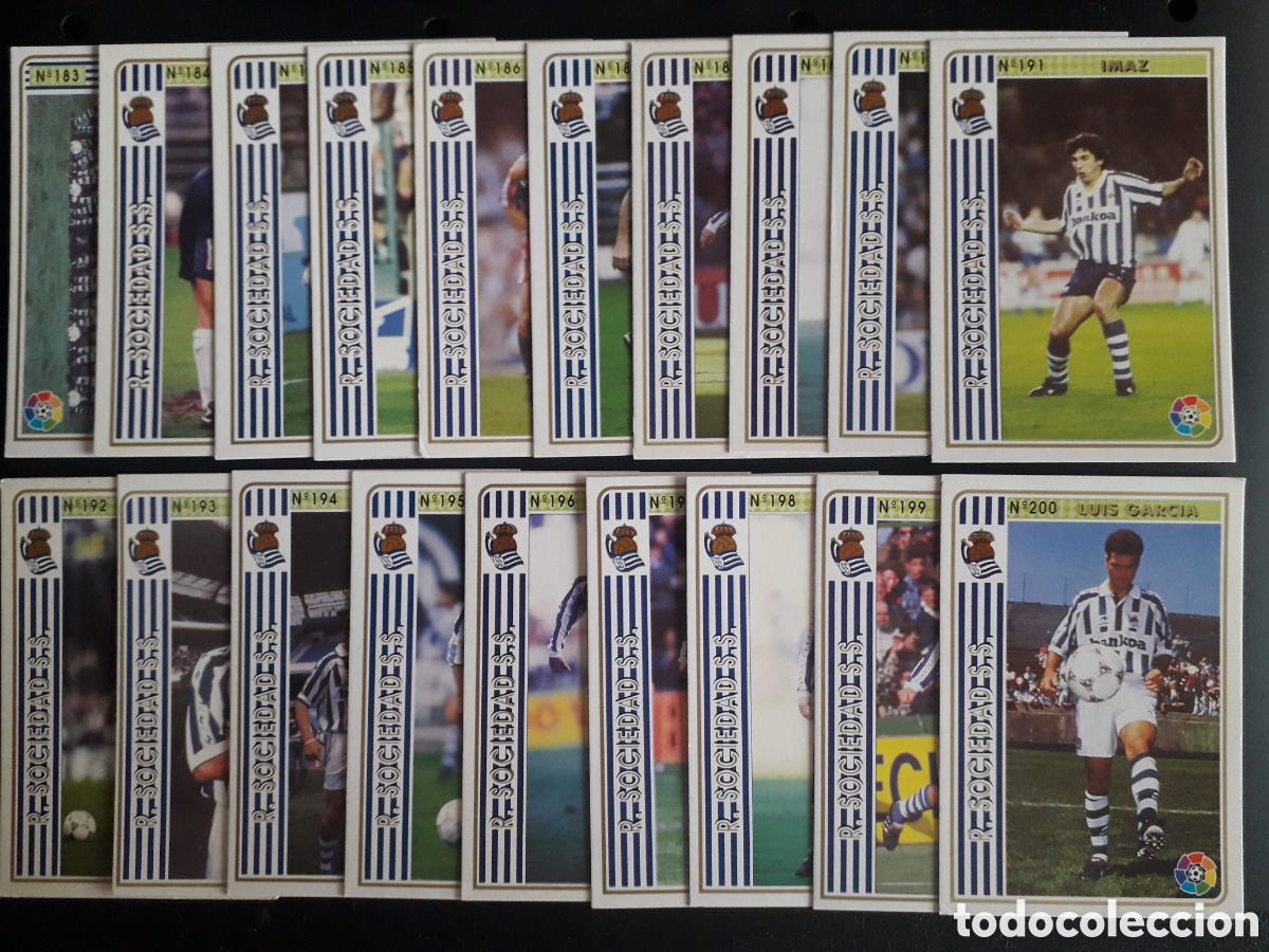Figurine di Calcio: 19 CROMOS REAL SOCIEDAD FICHAS LIGA 1994 1995 94 95 EQUIPO COMPLETO CON 1 &Uacute;LTIMA HORA MUNDICROMO MC