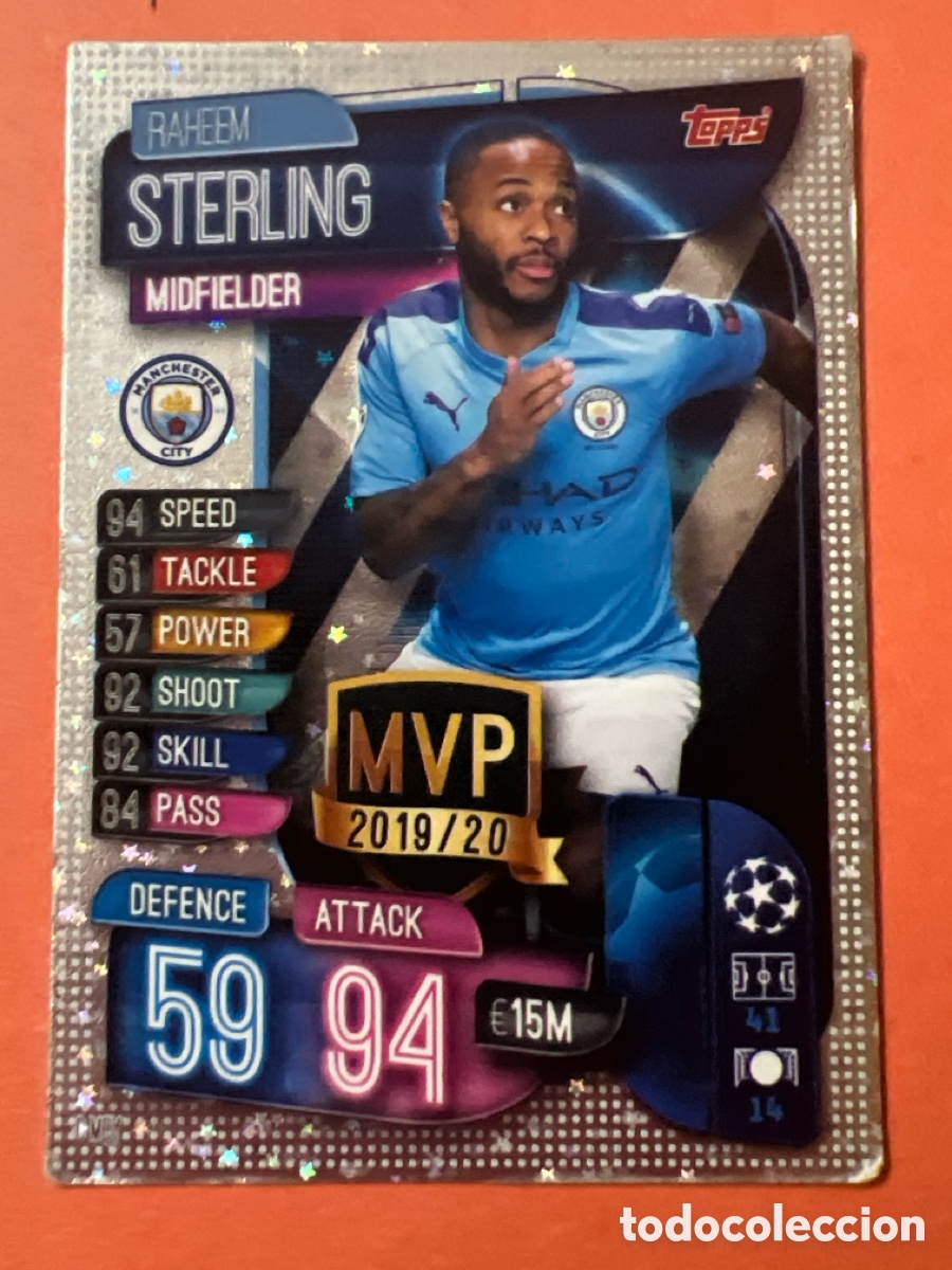 Cromos de f&uacute;tbol: C7519. cromo f&uacute;tbol CMCY RAHEEN STERLING MANCHESTER CHAMPIONS LEAGUE 2019 2020 19 20 UEFA TOPPS