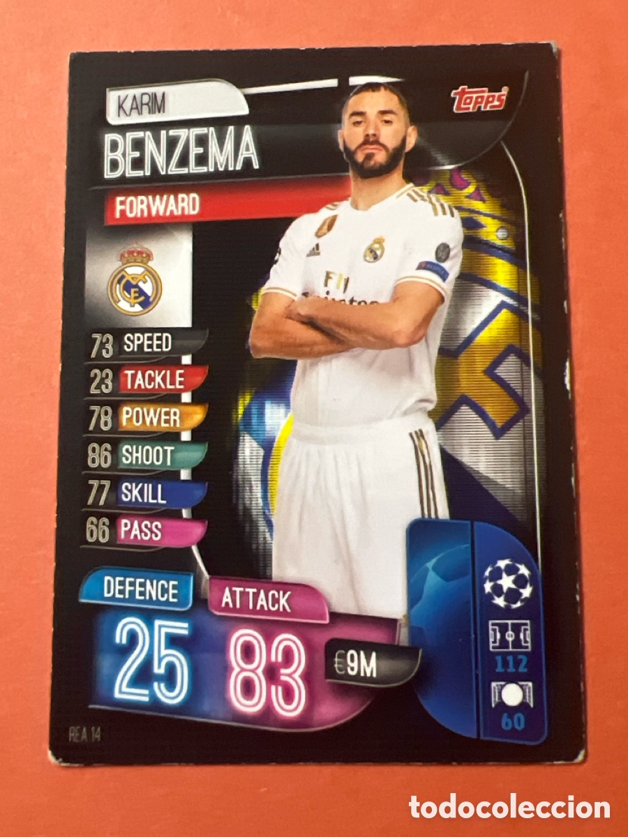Cromos de F&uacute;tbol: C7594. 14 KARIM BENZEMA REAL MADRID CARDS UEFA CHAMPIONS Y EUROPA LEAGUE TOPPS ATTAX 19 20 2019 2020
