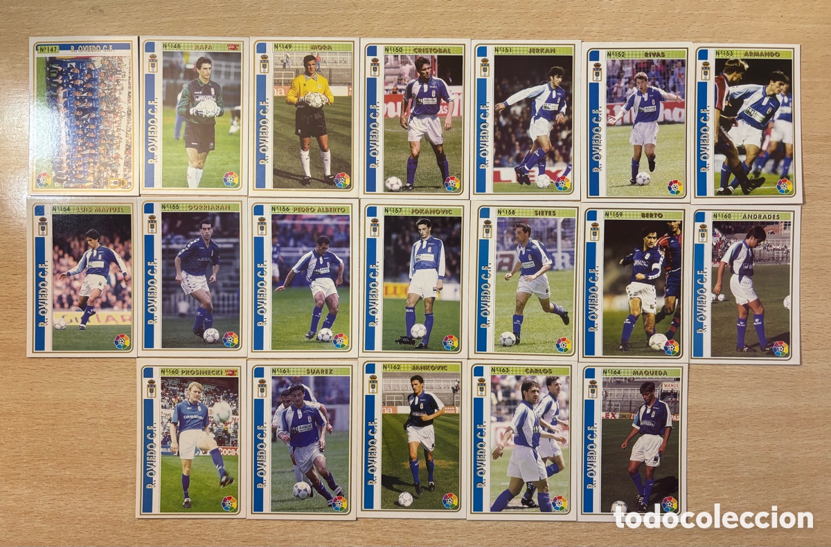 Football Stickers: 19 cromos Real Oviedo Mundicromo 94-95