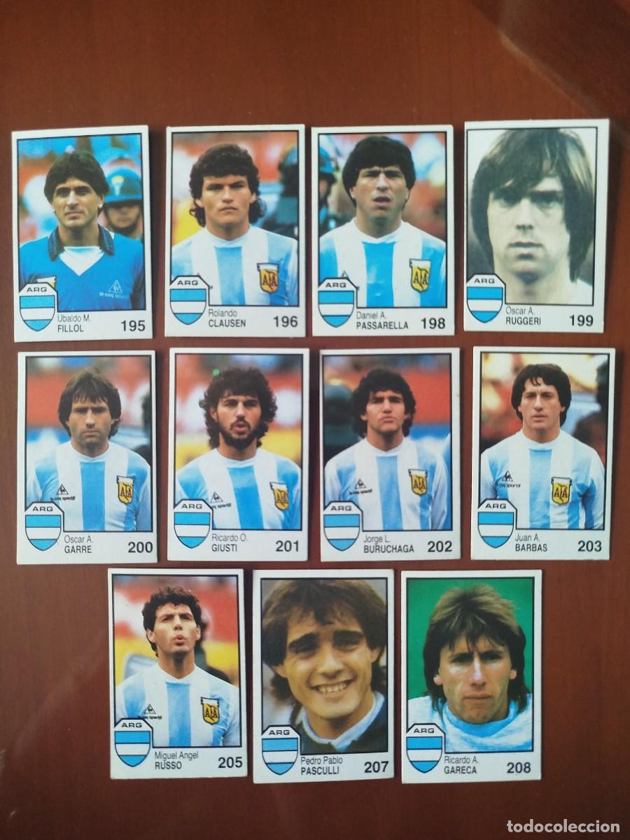 Cartes &agrave; collectionner de Football: Mundial M&eacute;xico 86.Argentina.(LOTE DE 11 CROMOS)..