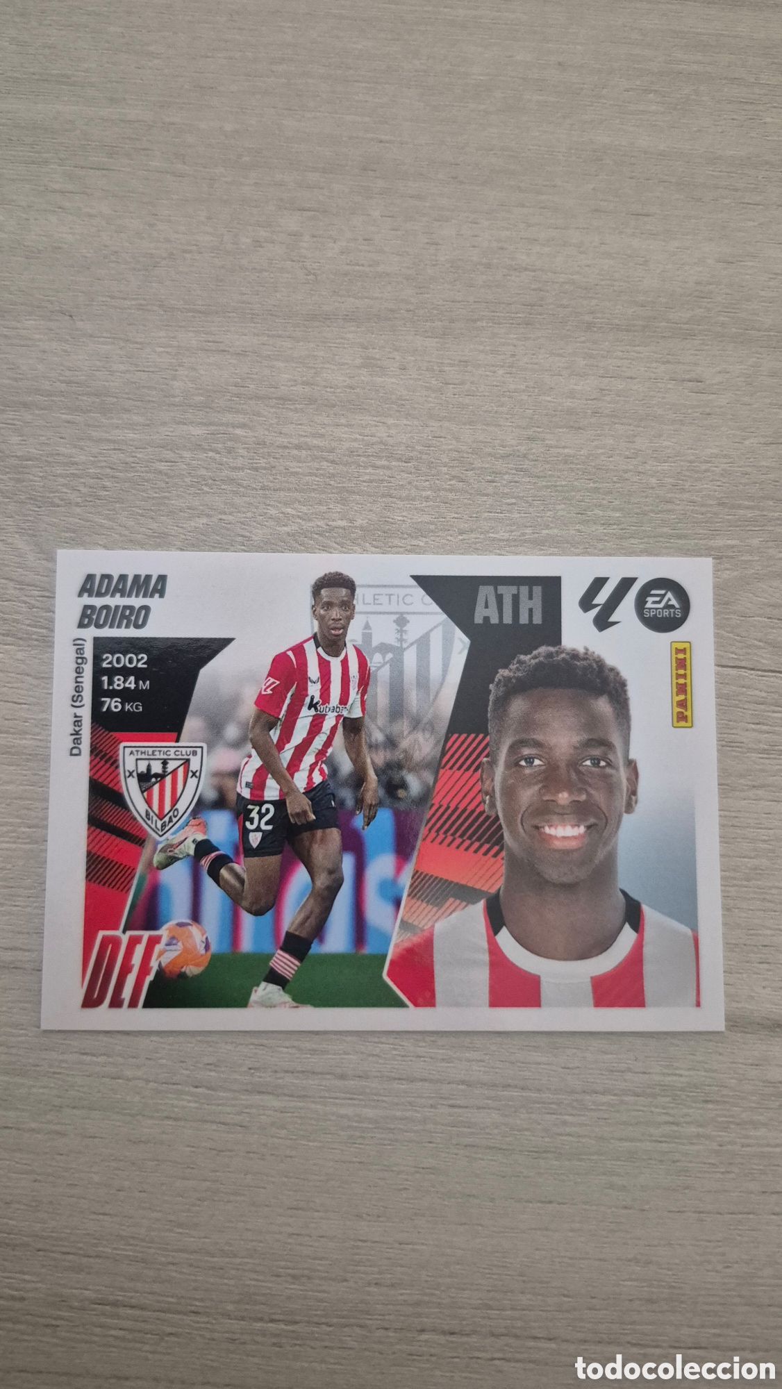 Fu&szlig;ball-Sticker: N&deg;9B Athletic Bilbao Adama Boiro Liga Este 25/26