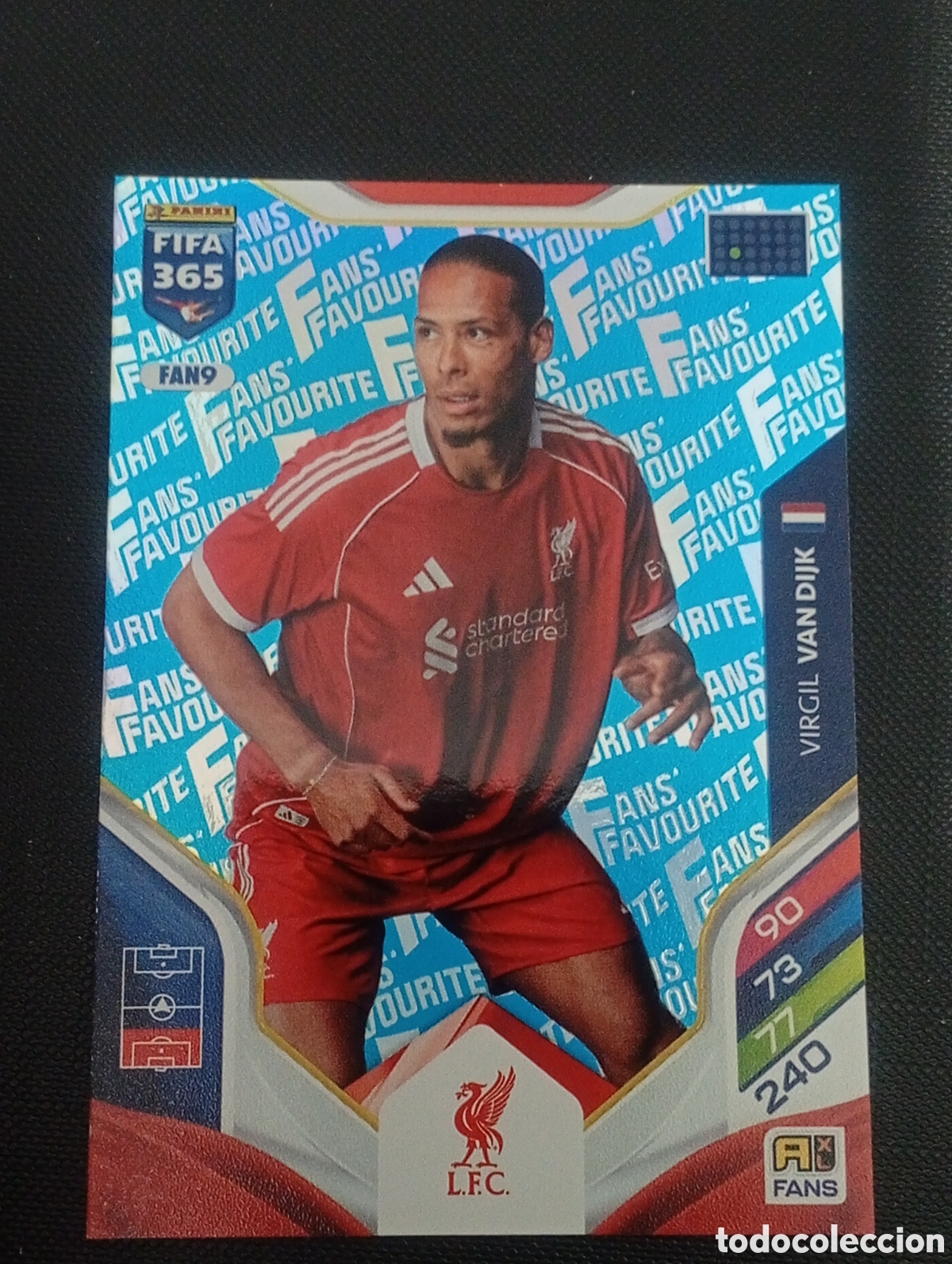 Cromos de F&uacute;tbol: FAN9 paralela blue VAN DIJK LIVERPOOL UEFA ADRENALYN 365 2025 2026 26 CROMO CARDS PANINI TOPPS