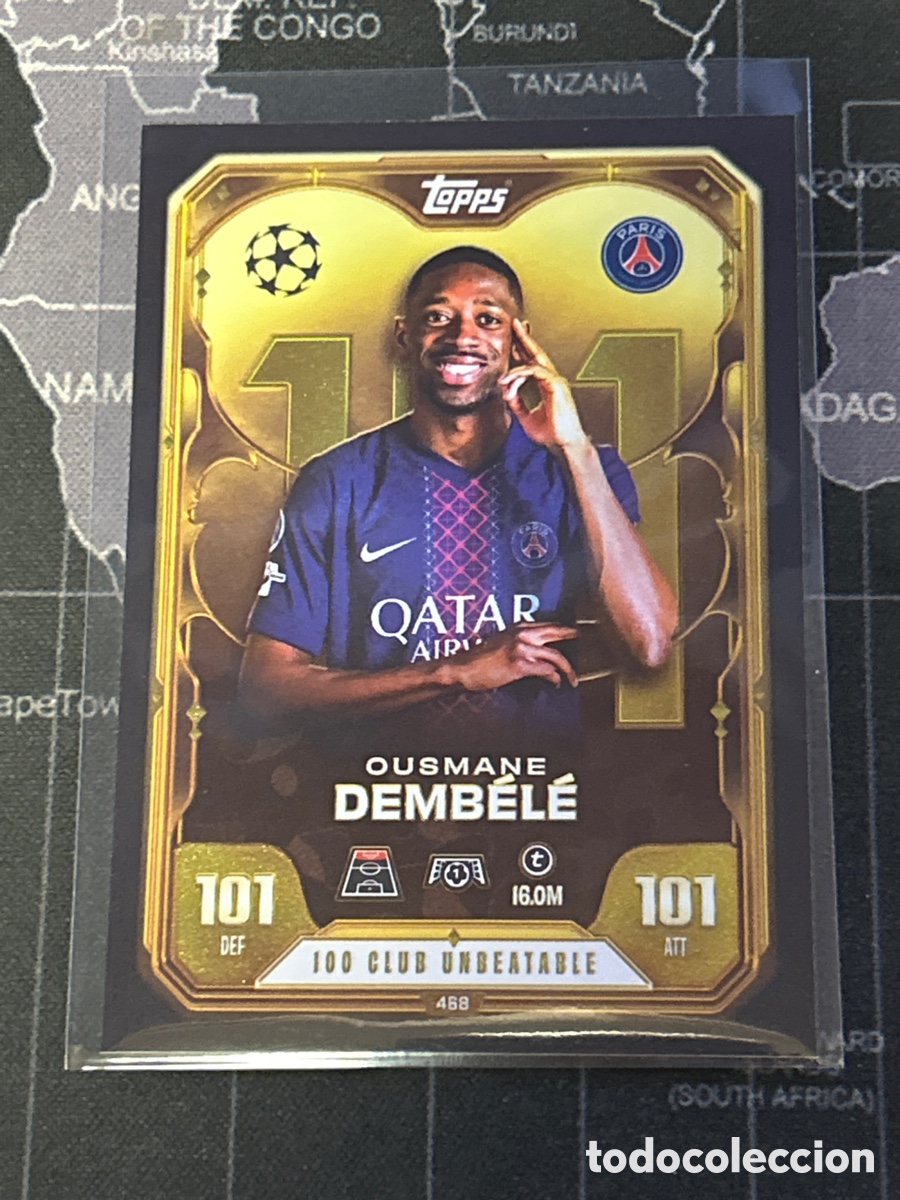 Cromos de F&uacute;tbol: 468 OUSMANE DEMBELE (PSG) 100 CLUB UNBEATABLE TOPPS MATCH ATTAX CHAMPIONS LEAGUE 2025 2026 25 26