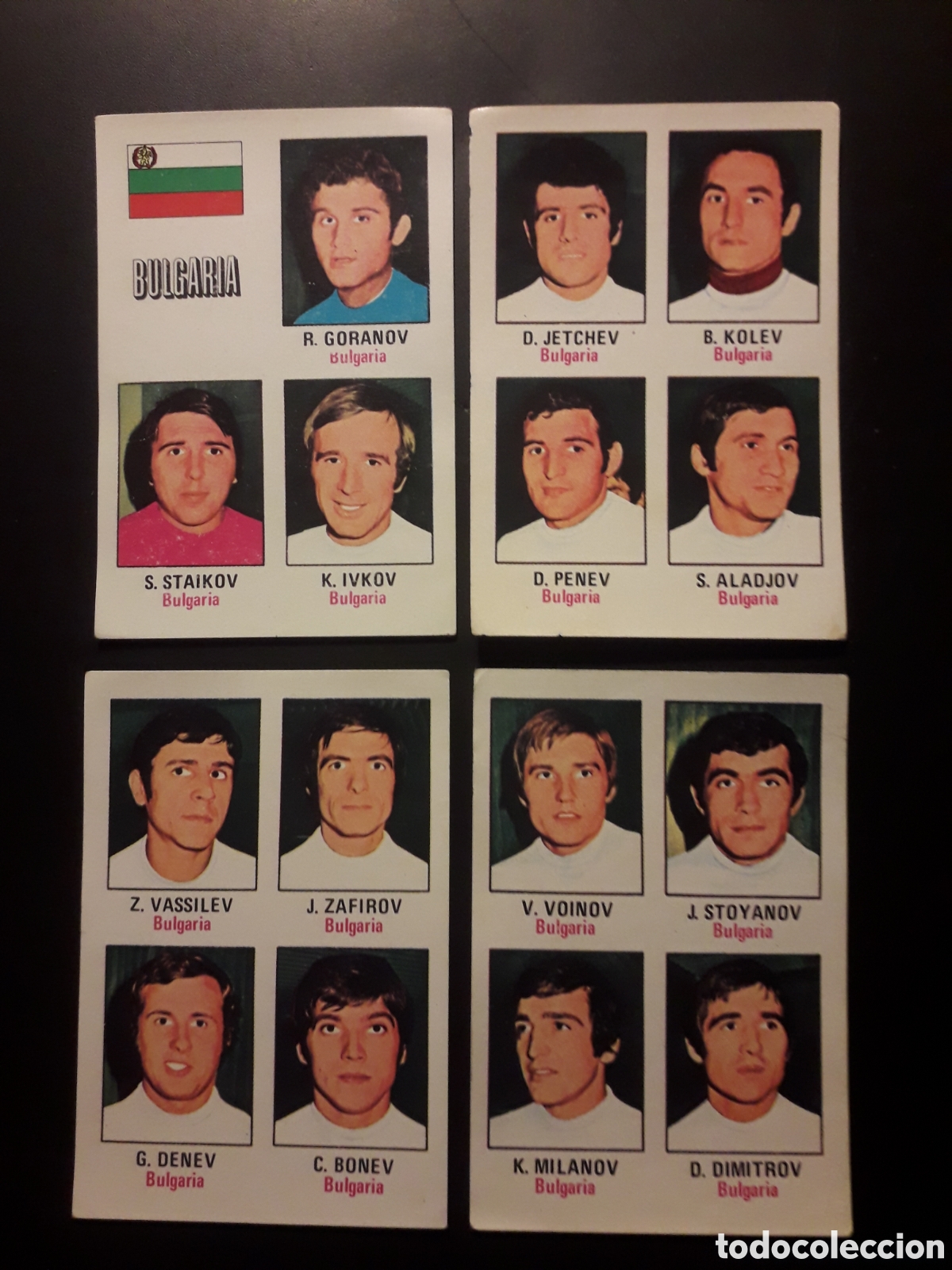 Cartes &agrave; collectionner de Football: 4 CROMOS BULGARIA FHER MUNDIAL MUNICH 74 N&deg; 67 68 69 Y 70 SIN PEGAR, EQUIPO COMPLETO.