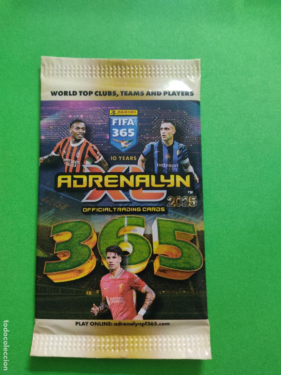 Football Stickers: SOBRE TRADING CARDS F&Uacute;TBOL SIN ABRIR ADRENALYN XL FIFA 365 2025 PANINI