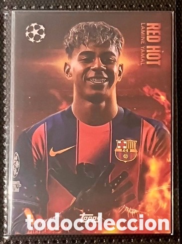 Cromos de F&uacute;tbol: LAMINE YAMAL RED HOT MATCH ATTAX 25 26 FC BARCELONA TOPPS UEFA UCL
