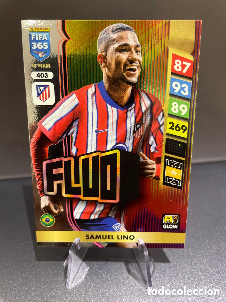 Football Stickers: Samuel Lino 403 Fluo Panini Adrenalyn XL FIFA 365 2024-25 Atletico de Madrid