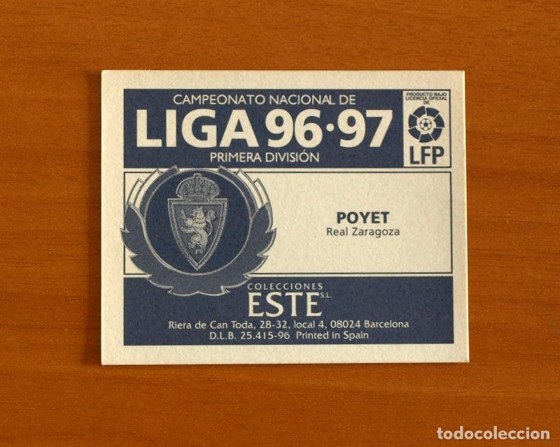 Cromos de F&uacute;tbol: Real Zaragoza - Poyet - Ediciones Este Liga 1996-1997, 96-97 - Nunca Pegado