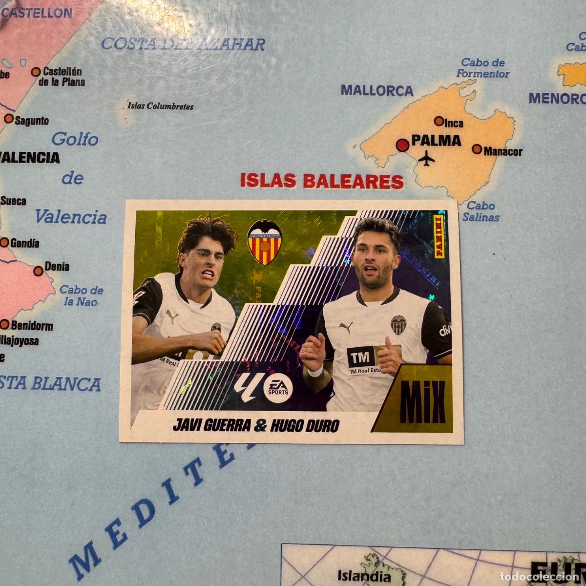 Cromos de f&uacute;tbol: Javi Guerra/Hugo Dur&oacute; mix n&uacute;mero 14 Del Valencia cromo liga este 25-26 2025-2026