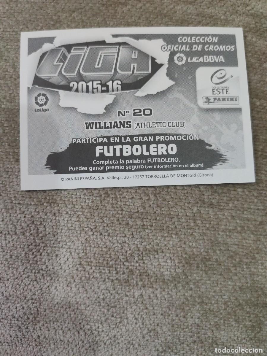Cromos de f&uacute;tbol: Liga este ATHLETIC 20 WILLIANS ERROR 2015-16 - Foto 2