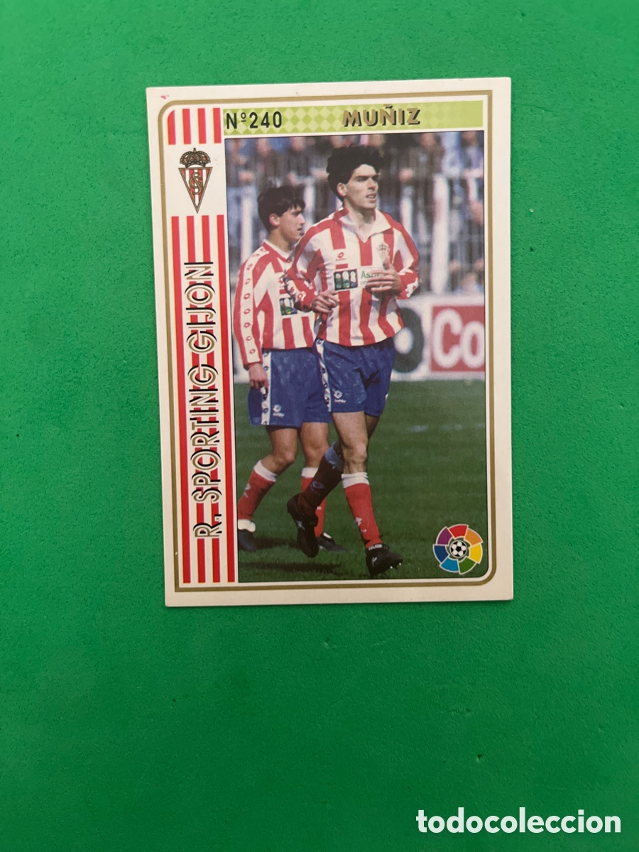Fu&szlig;ball-Sticker: MU&Ntilde;IZ 240 SPORTING DE GIJON FICHAS DE LA LIGA 1994 1995 MUNDICROM 94 95 MC CARD FUTBOL