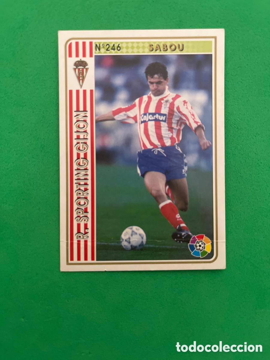 Cromos de F&uacute;tbol: SABOU 246 SPORTING DE GIJON FICHAS DE LA LIGA 1994 1995 MUNDICROM 94 95 MC CARD FUTBOL