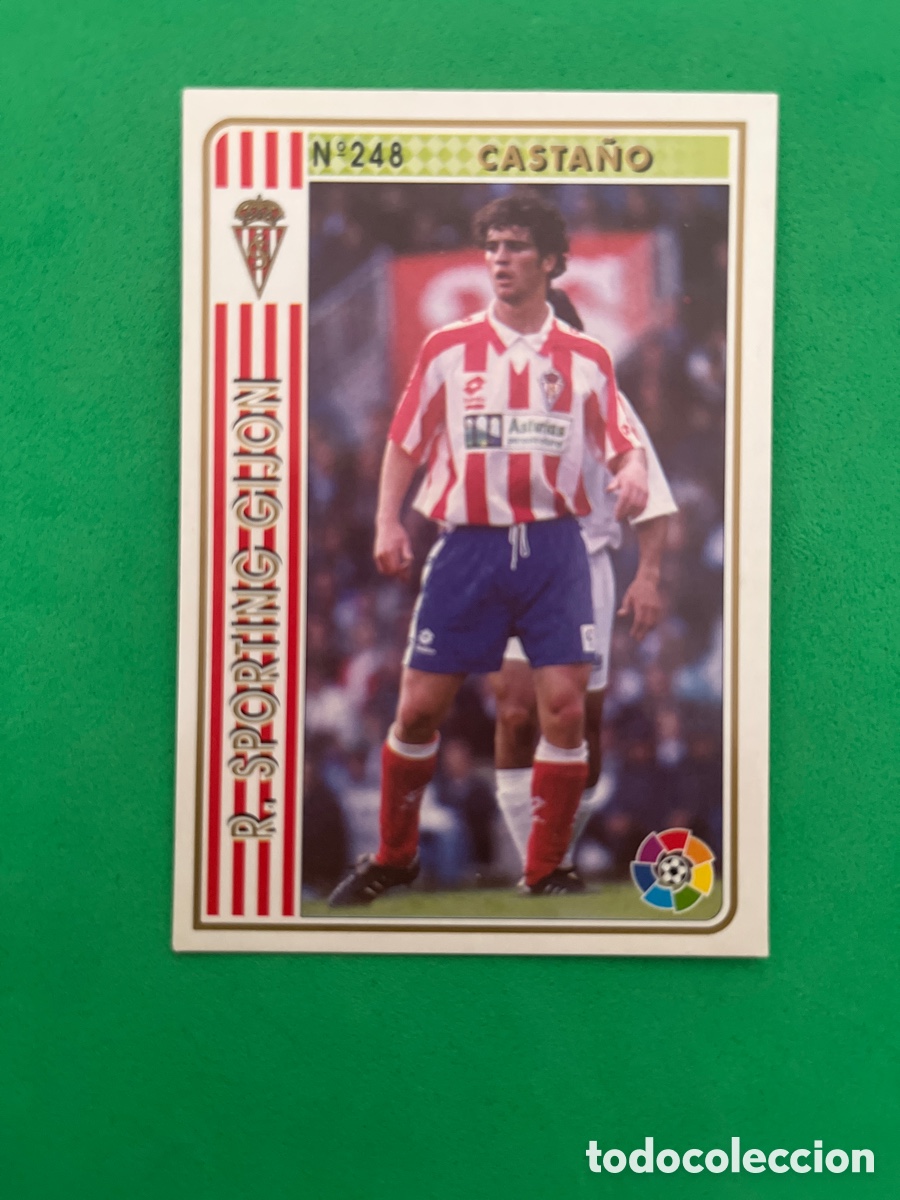 Fu&szlig;ball-Sticker: CASTA&Ntilde;O 248 SPORTING DE GIJON FICHAS DE LA LIGA 1994 1995 MUNDICROM 94 95 MC CARD FUTBOL