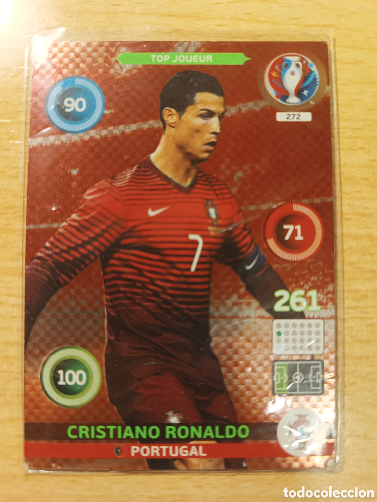 Cromos de F&uacute;tbol: 272 CRISTIANO RONALDO PORTUGAL TOP JOUEUR PANINI UEFA ADRENALYN EURO FRANCE 2016