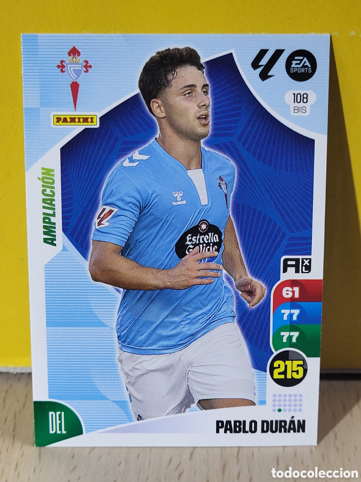 Cromos de F&uacute;tbol: PABLO DURAN CELTA DE VIGO AMPLIACION N&ordm; 108 BIS CROMO ADRENALYN 2024-2025 24 25 PANINI
