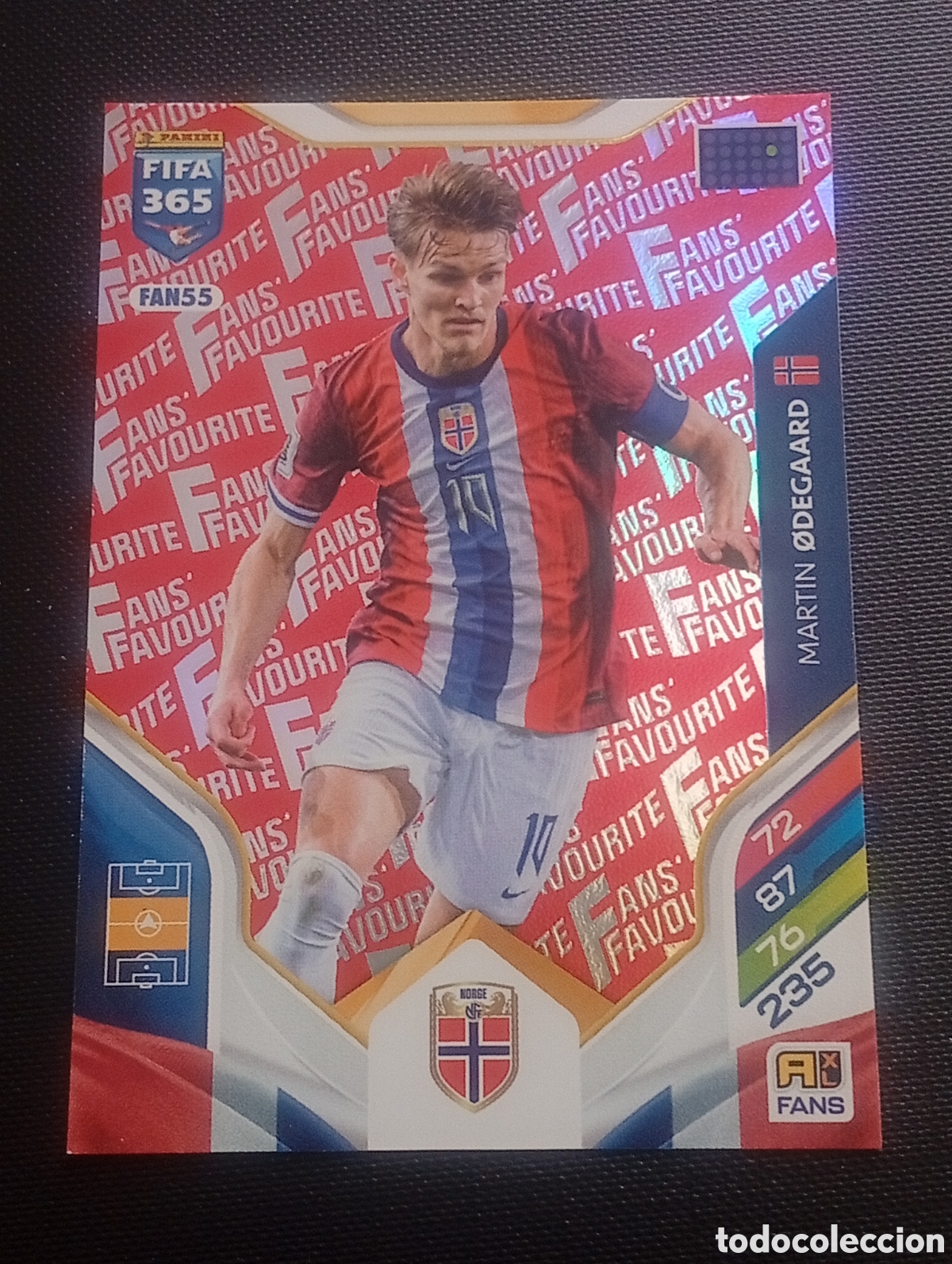Fu&szlig;ball-Sticker: FAN55 paralela red ODEGAARD NORUEGA ADRENALYN 365 2025 2026 25 26 CARD CROMO PANINI TOPPS