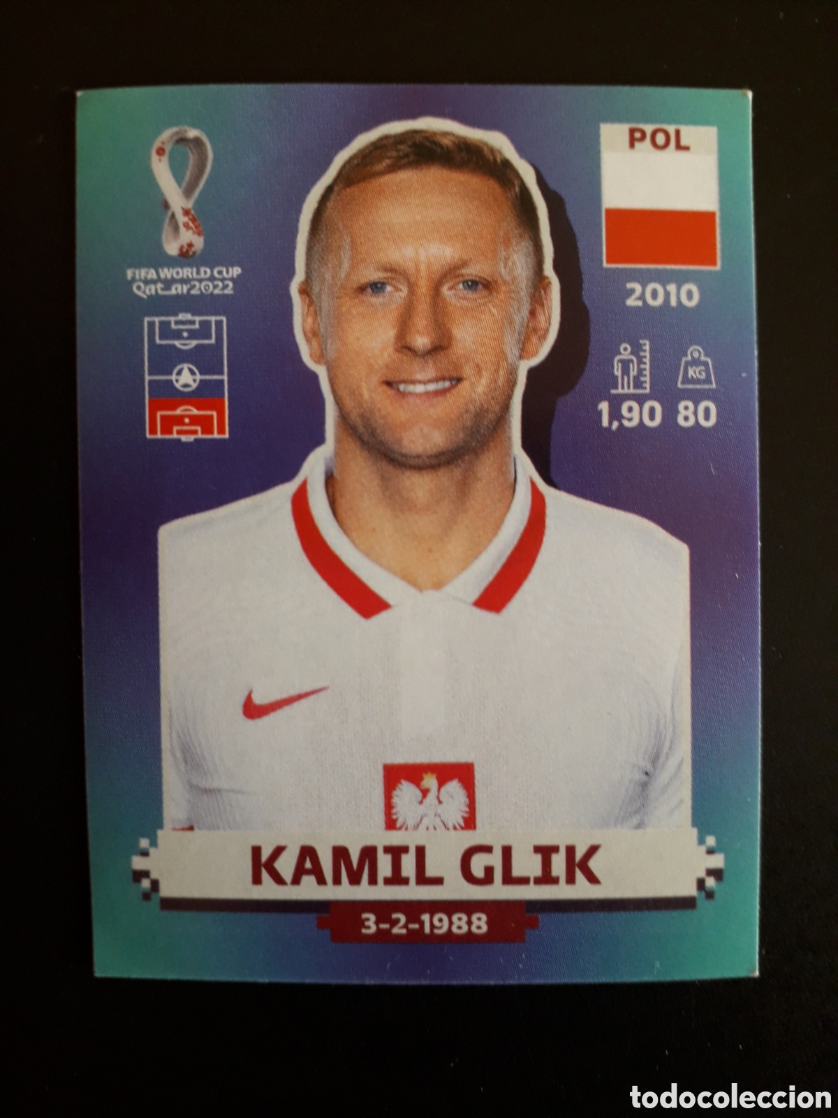 Cartes &agrave; collectionner de Football: KAMIL GLIK POLONIA N&deg; 8 COPA MUNDIAL DE F&Uacute;TBOL QATAR 2022 22 PANINI SIN PEGAR PEDIDO M&Iacute;NIMO 3&euro;
