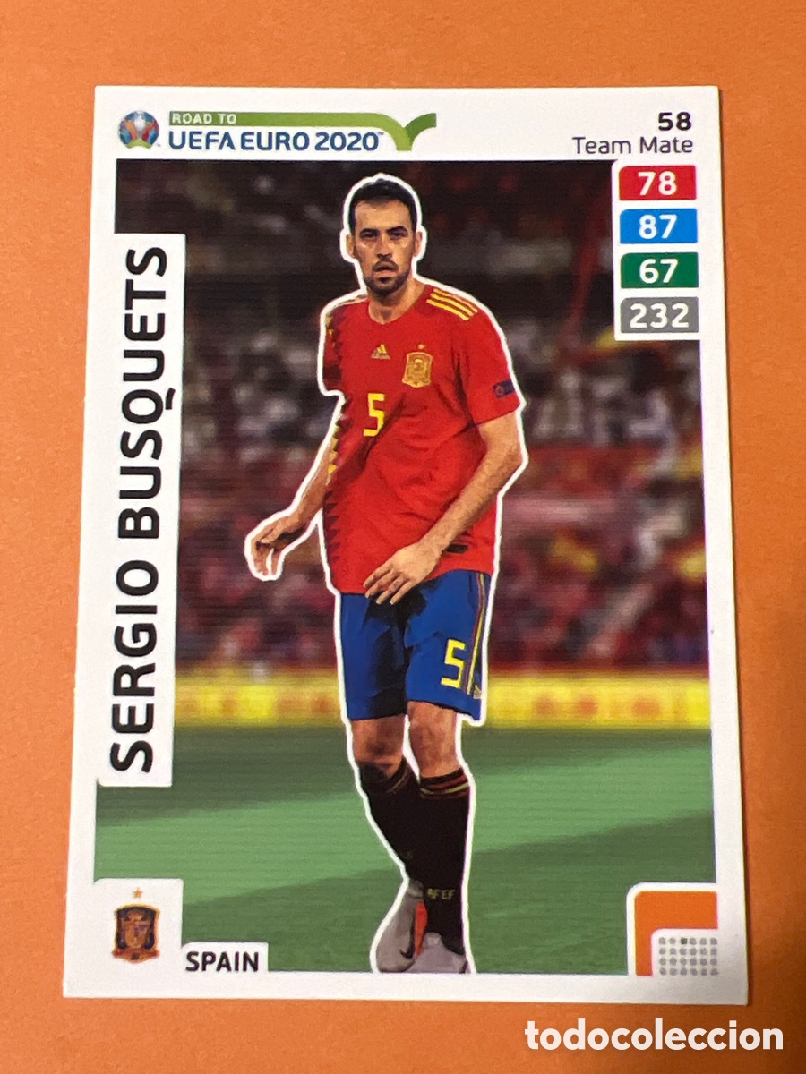 Fu&szlig;ball-Sticker: C8855. 58 Sergio Busquets Espa&ntilde;a Adrenalyn Xl Road To 2020