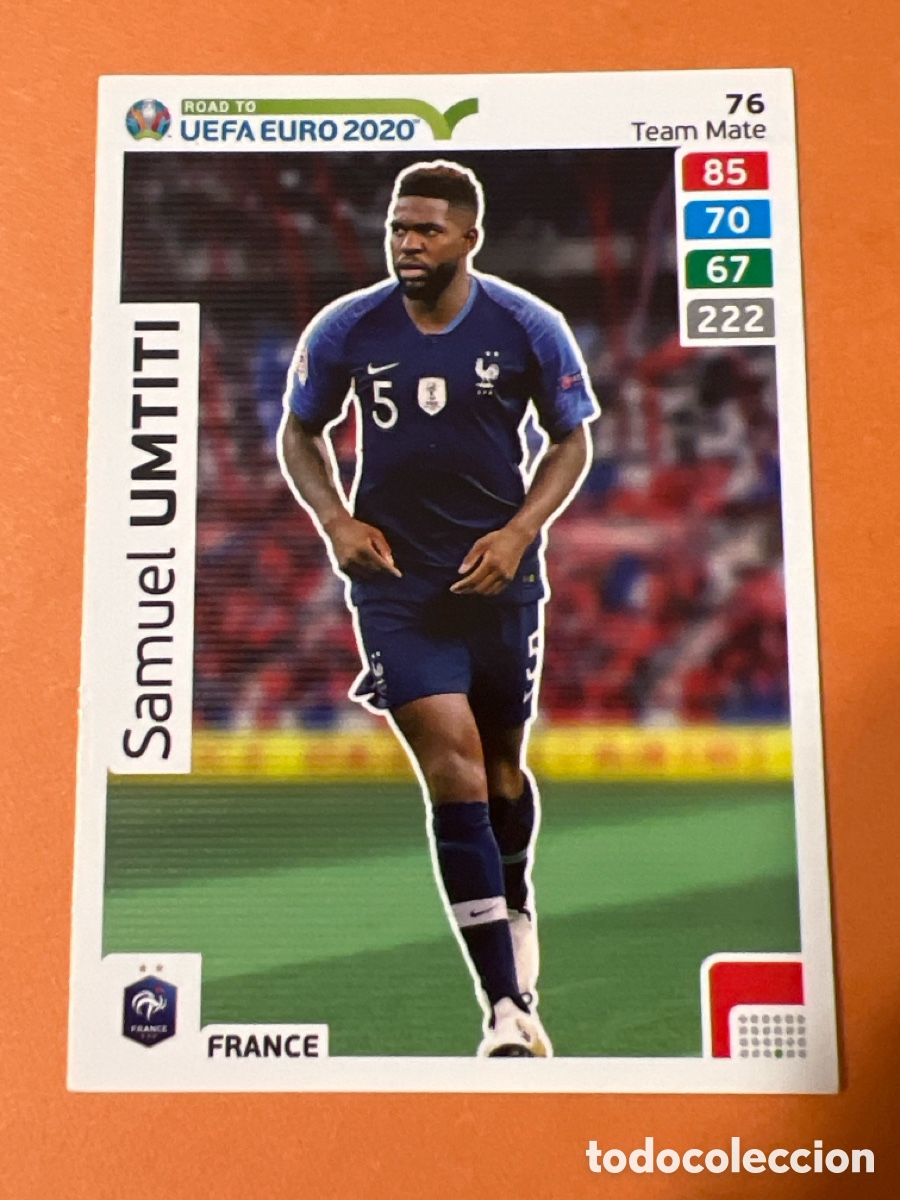 Fu&szlig;ball-Sticker: C8854. 76 UMTITI FRANCIA PANINI ADRENALYN XL ROAD TO UEFA EURO 2020 CROMO 20 FUTBOL