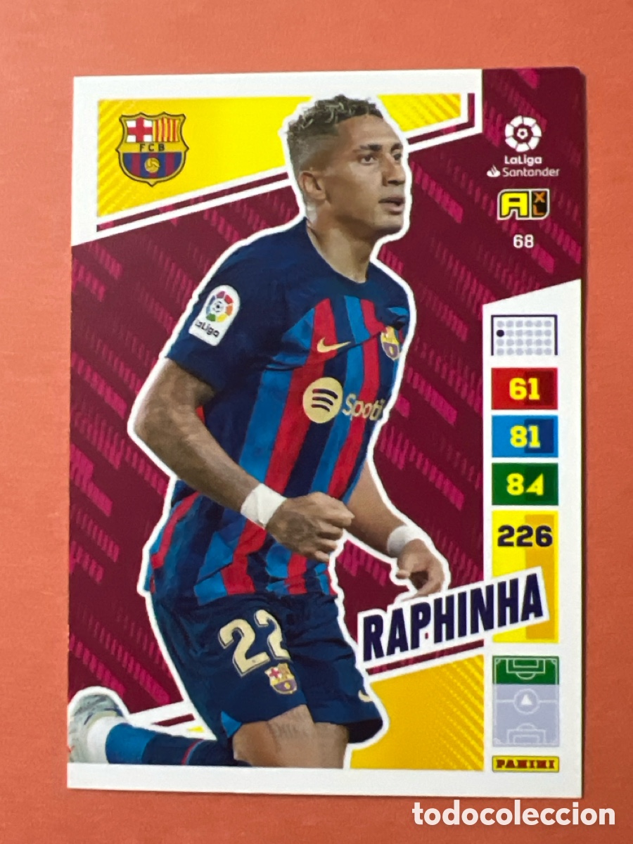 Cromos de f&uacute;tbol: C9029. CROMO PANINI ADRENALYN 2022 - 23 (22 - 23) - N&ordm; 68 - RAPHINHA - BARCELONA