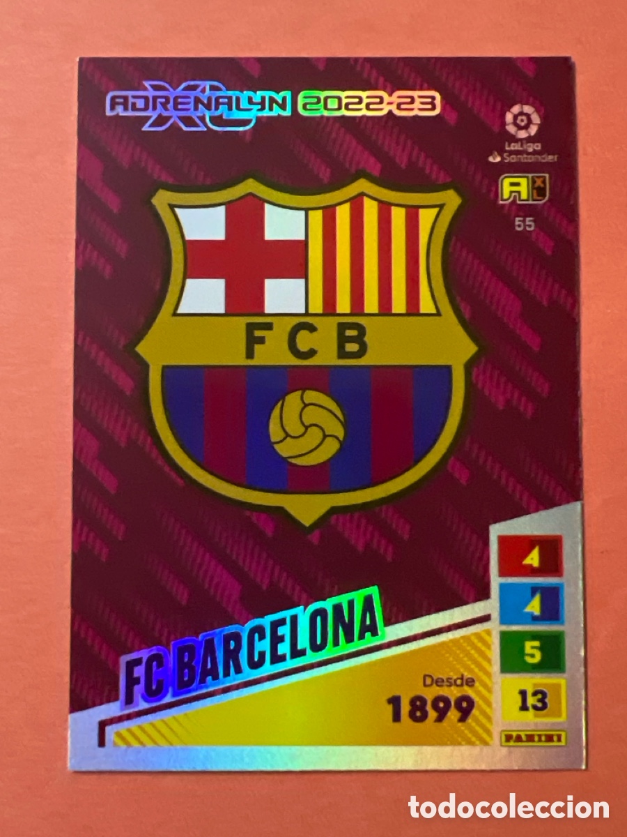 Fu&szlig;ball-Sticker: C9033. 55 ESCUDO FC BARCELONA 2022 2023 ADRENALYN XL 22 23 PANINI
