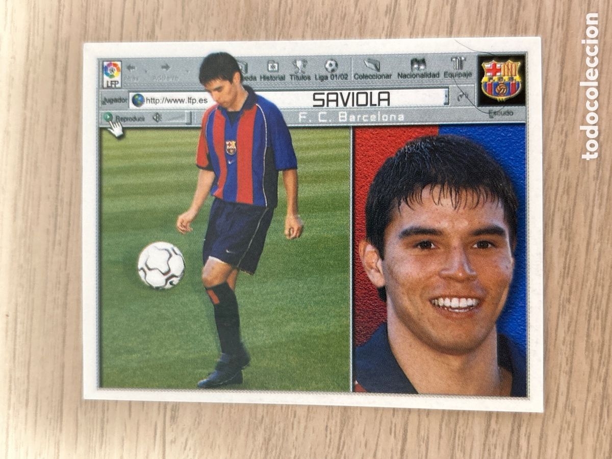 Fu&szlig;ball-Sticker: SAVIOLA BARCELONA LIGA ESTE 2001 2002 01 02 NUNCA PEGADO SIN PEGAR