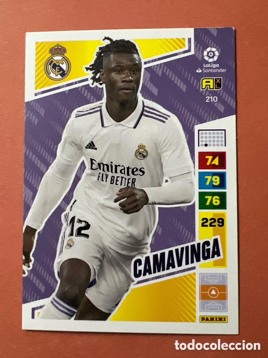 Cromos de Futebol: C9019. 210 CAMAVINGA REAL MADRID FICHAS ALBUM ADRENALYN XL 2022 2023 22 23