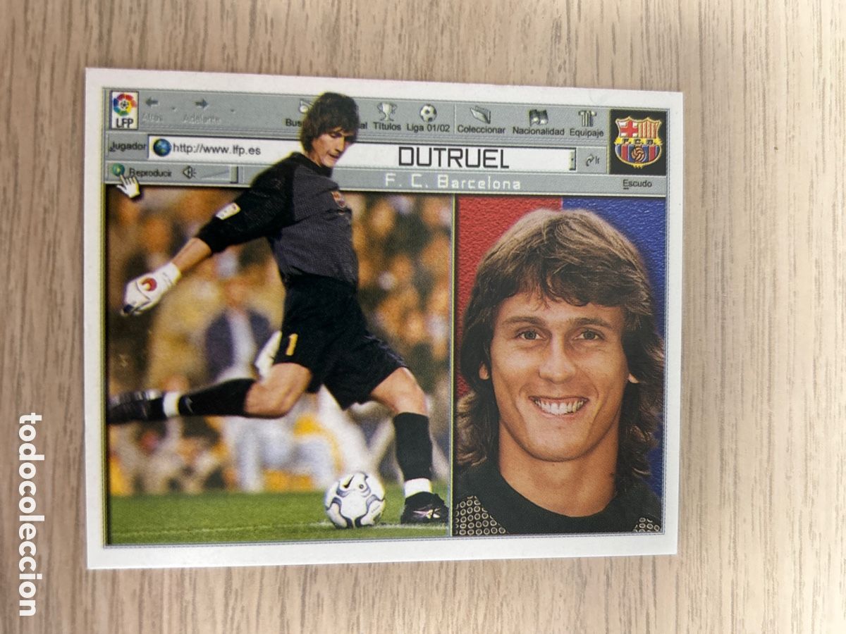 Fu&szlig;ball-Sticker: DUTRUEL BARCELONA LIGA ESTE 2001 2002 01 02 NUNCA PEGADO SIN PEGAR