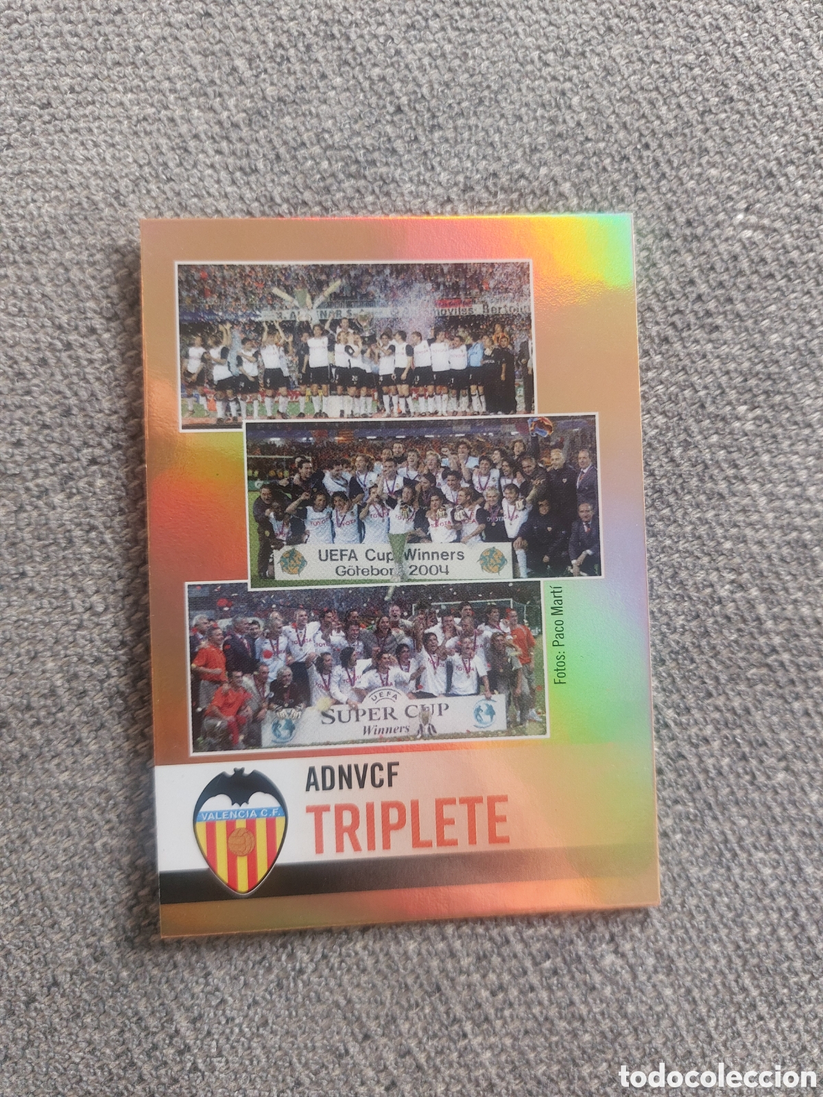 Football Stickers: RAINBOW GOLD 50 TRIPLETE VALENCIA CF MUNDICROMO 23 24 2023 2024 ADNVCF FOOTBALL TREASURE