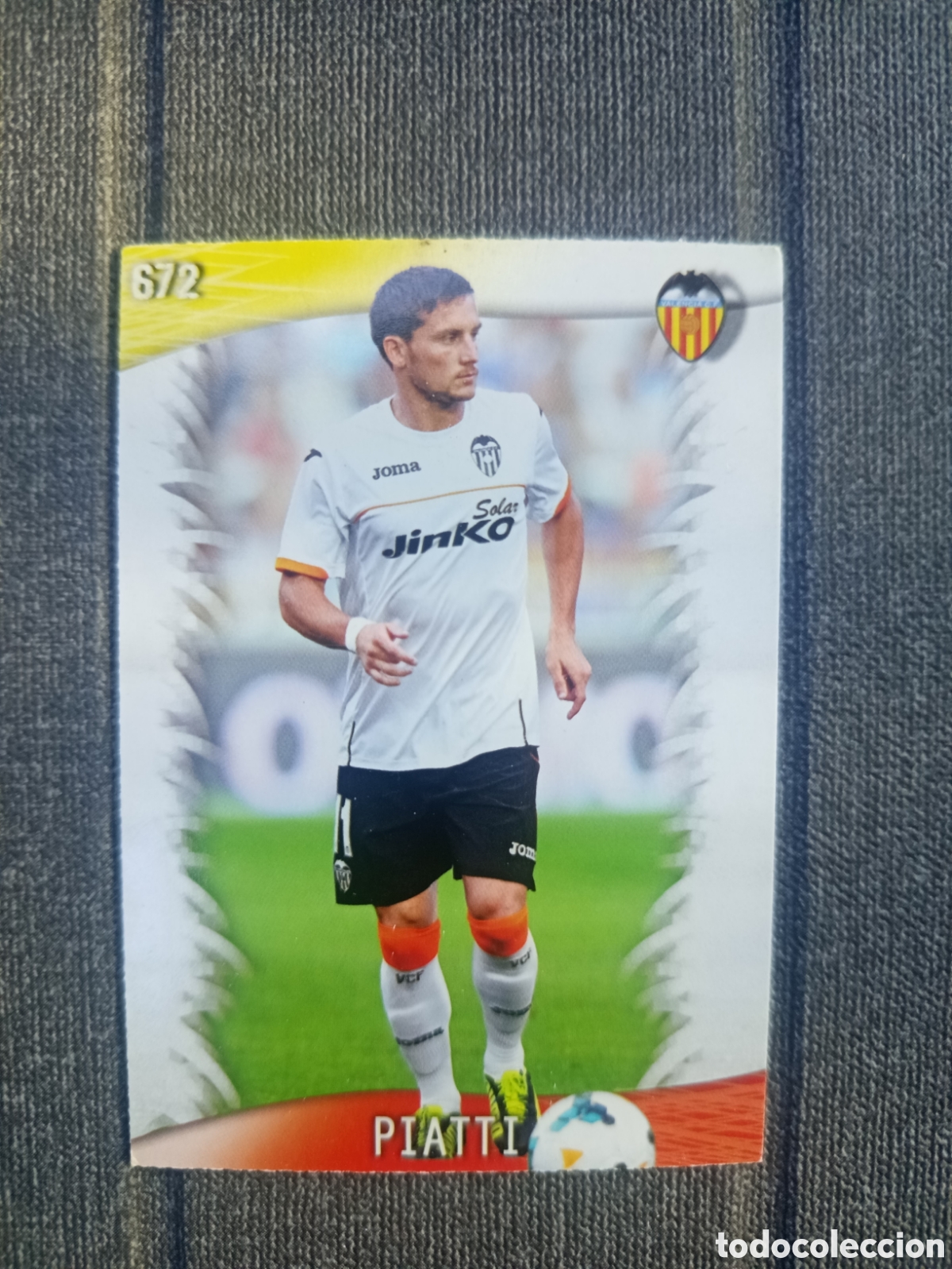 Cromos de F&uacute;tbol: ❇️ CROMO CARD PIATTI VALENCIA 672 UH FICHAS LIGA 2013 2014 13 14 QUIZ MUNDICROMO ❇️