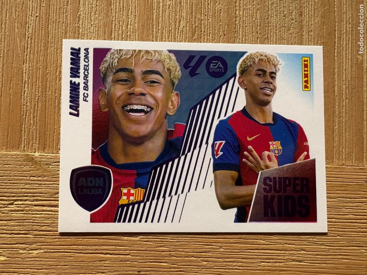 Cromos de f&uacute;tbol: 12. CROMO LIGA EDICIONES ESTE 2025-26 25-26 SUPER KIDS LAMINE YAMAL N 14 SIN PEGAR