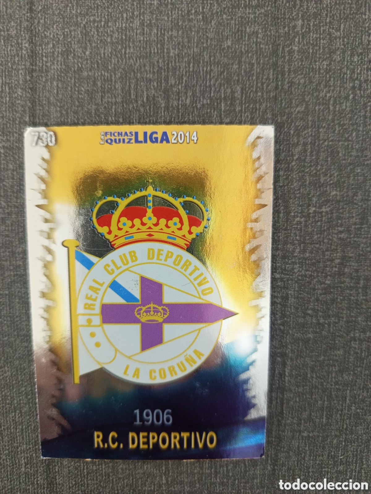 Cromos de F&uacute;tbol: ❇️ CROMO CARD ESCUDO DEPORTIVO DE LA CORU&Ntilde;A 730 FICHAS LIGA 2013 2014 13 14 QUIZ MUNDICROMO ❇️