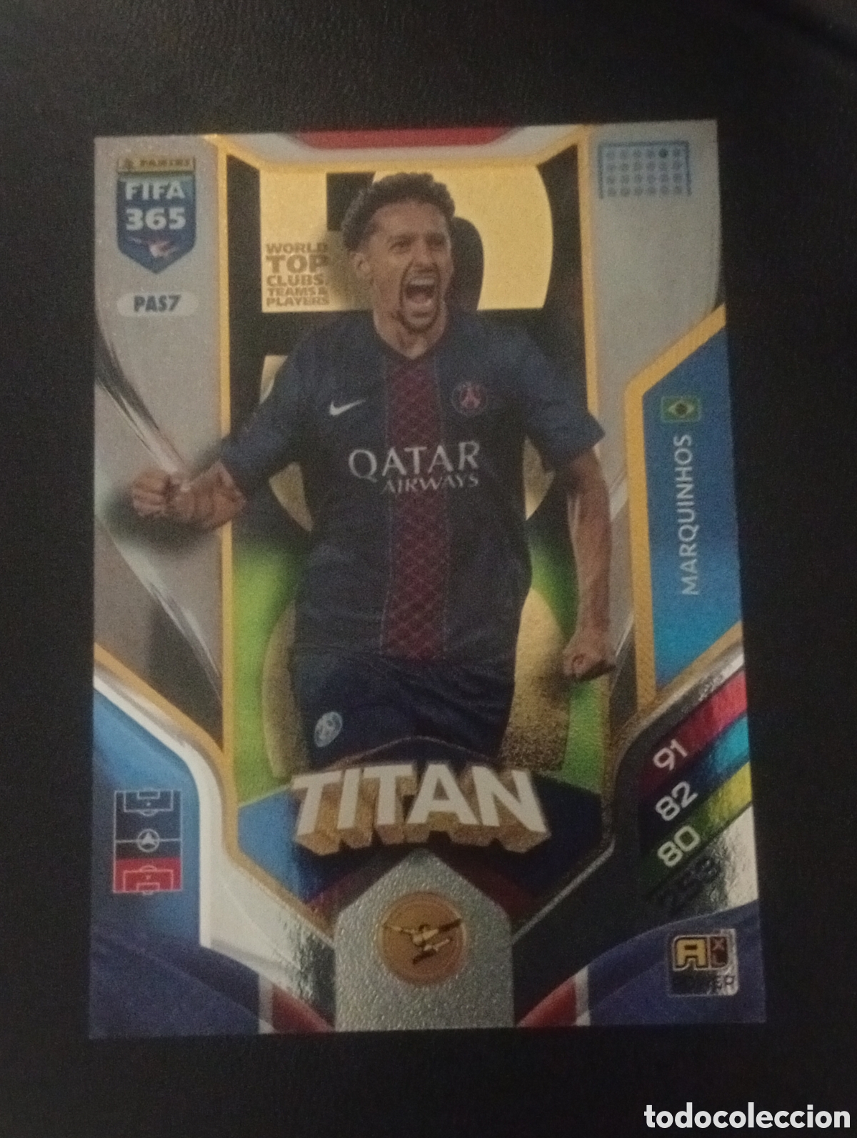 Fu&szlig;ball-Sticker: PAS7 tit&aacute;n MARQUINHOS PSG ADRENALYN FIFA 365 2025 2026 25 26 CARD PANINI TOPPS