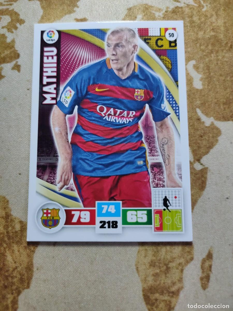 Cromos de f&uacute;tbol: Adrenalyn Barcelona 50 MATHIEU 2015-16 - Foto 1