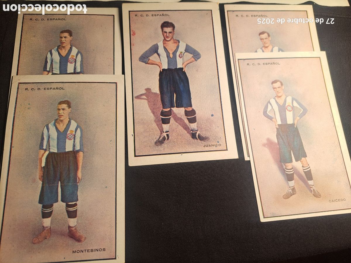 Football Stickers: 9 cromos RDC Espa&ntilde;ol reprod. A&ntilde;os 20. Cp010