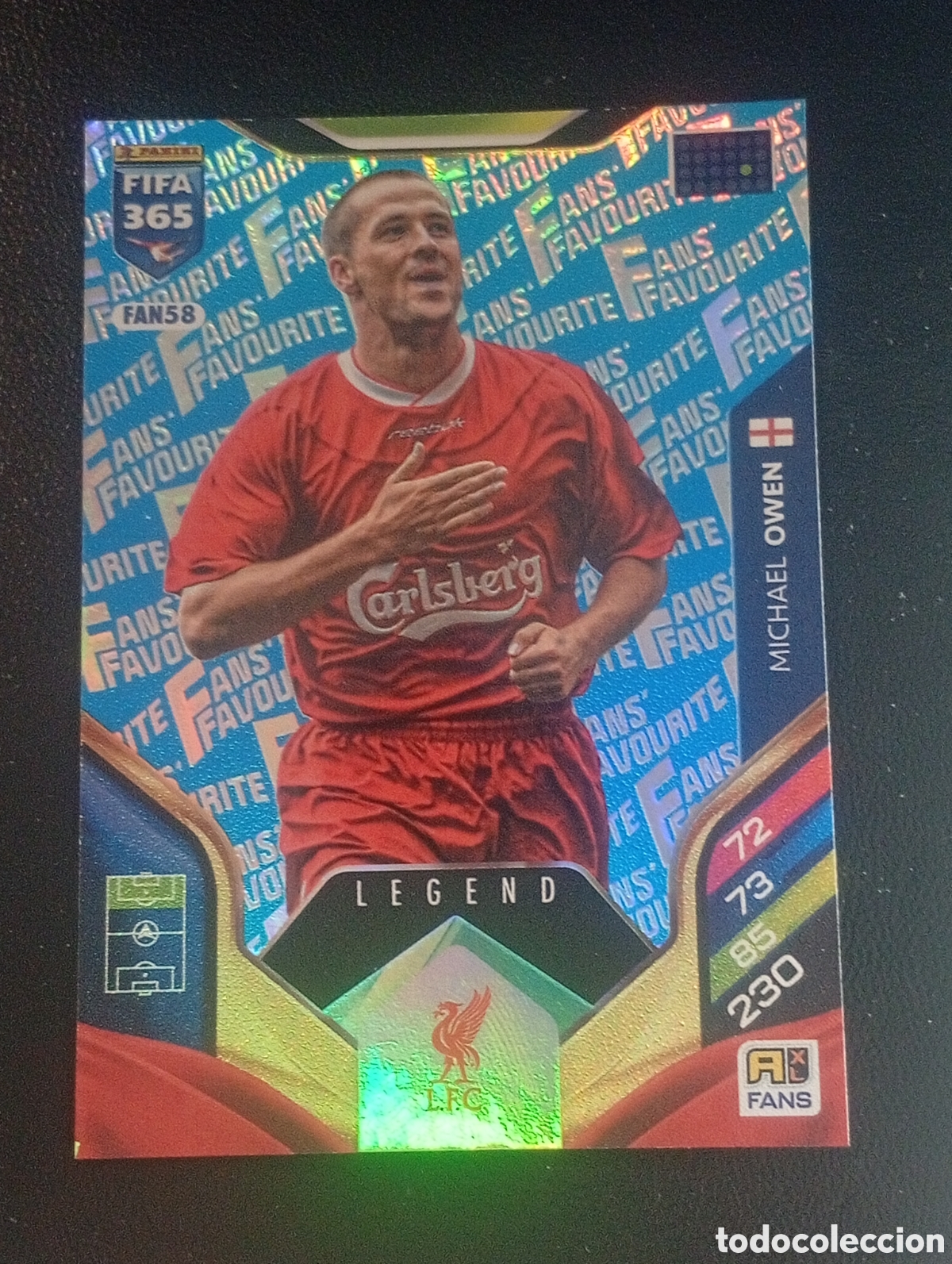 Football Stickers: FAN58 paralela blue OWEN LIVERPOOL LEGEND ADRENALYN 365 2025 2026 25 26 CARD CROMO PANINI TOPPS FIFA