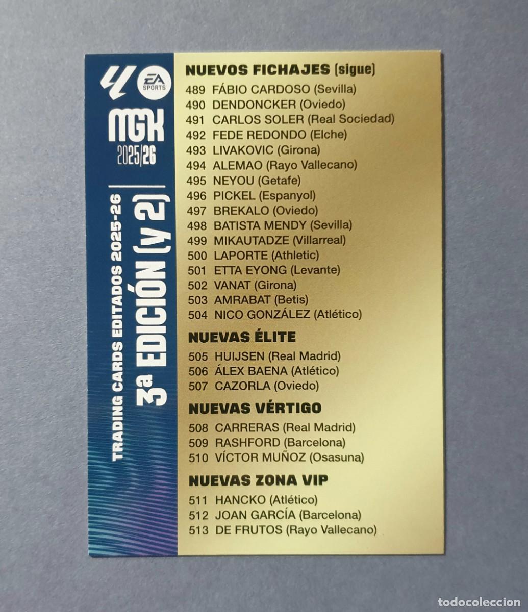 Football Stickers: &Iacute;NDICE / TRADING CARDS EDITADOS (TERCERA EDICI&Oacute;N 2) - MEGACRACKS 2025-26 - MGK 25/26 (NUEVO)