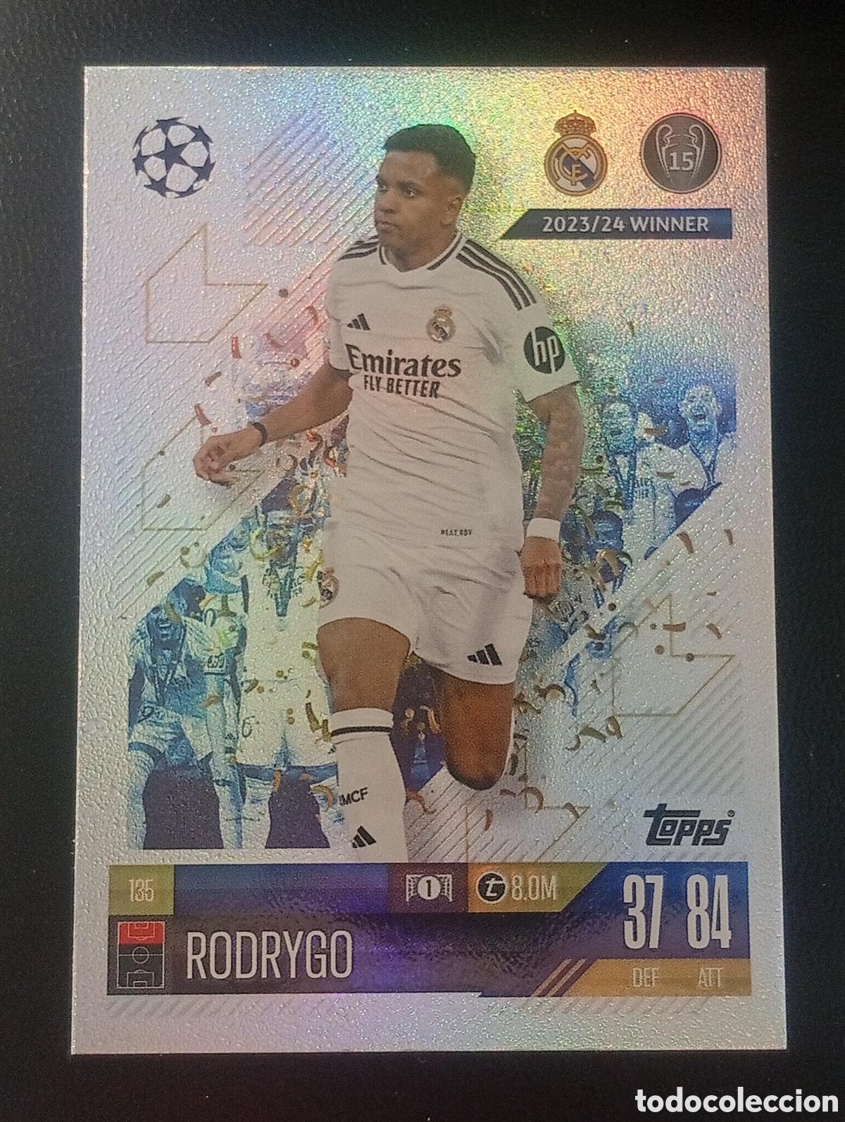 Cromos de F&uacute;tbol: 135 winners RODRYGO REAL MADRID TOPPS MATCH ATTAX 2024 2025 24 25 CROMOS CARD UEFA MEGACRACKS BRASIL