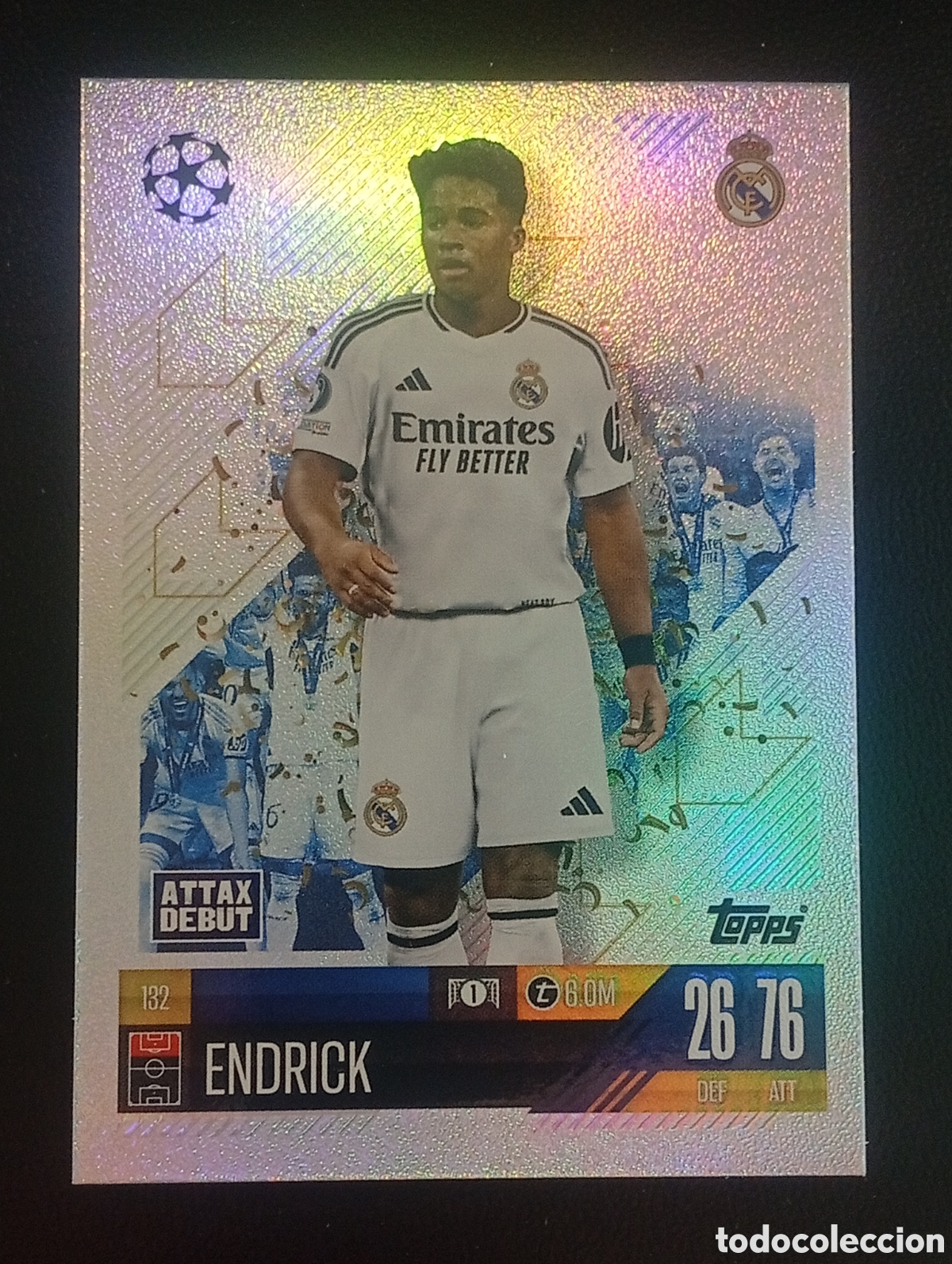 Cromos de F&uacute;tbol: 132 winners ENDRICK REAL MADRID TOPPS MATCH ATTAX 2024 2025 24 25 CROMOS CARD UEFA MEGACRACKS BRASIL
