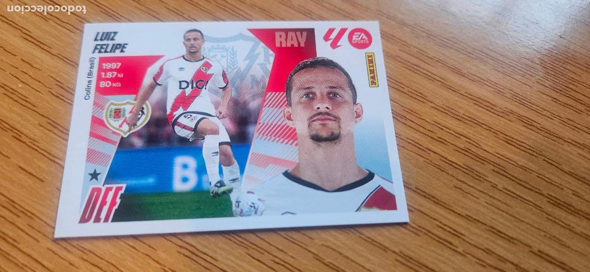 Cromos de f&uacute;tbol: luiz felipe rayo vallecano fichaje 47 este 2025 206 25 26 sin pegar
