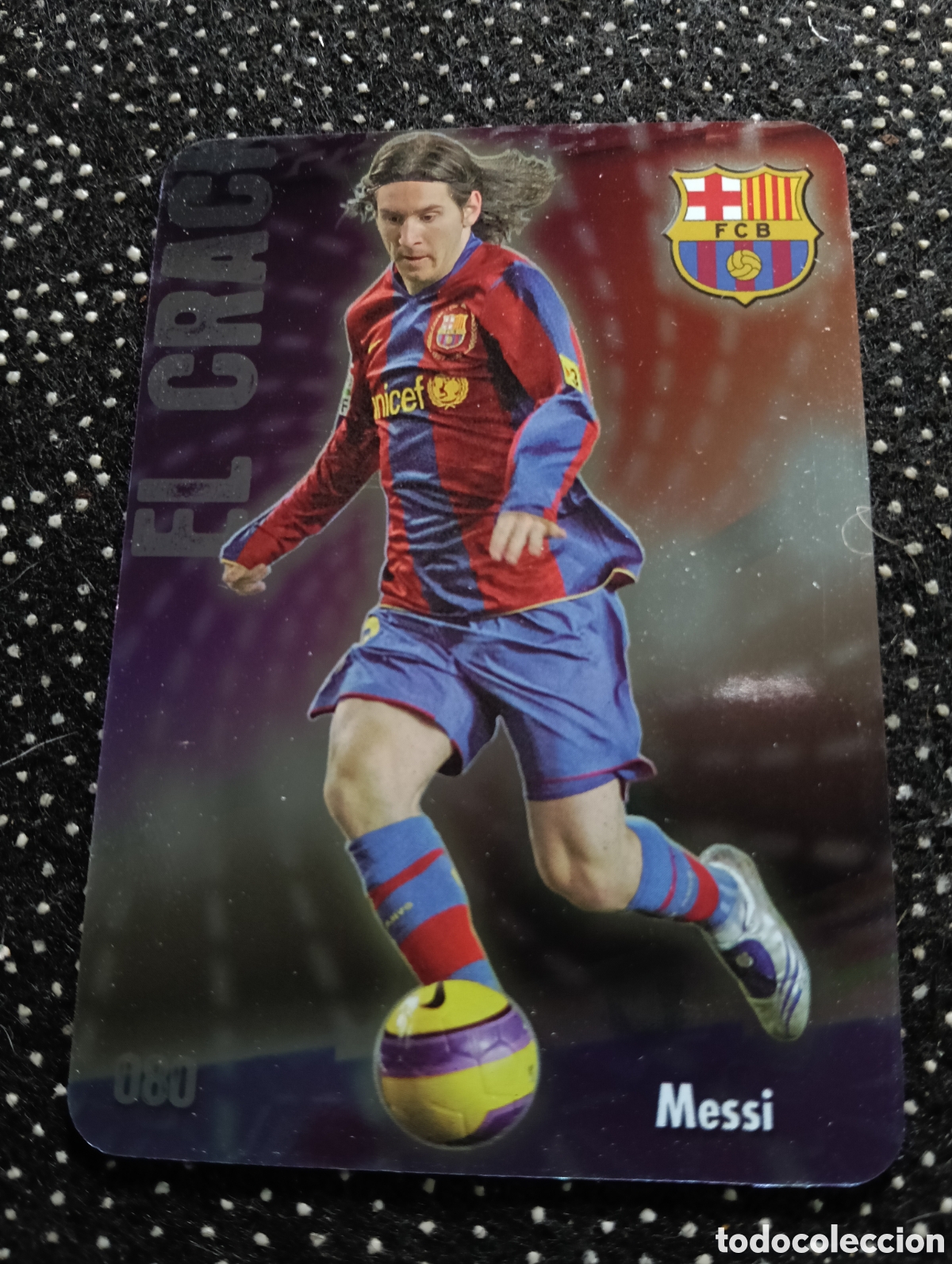 Cromos de F&uacute;tbol: MESSI EL CRACK n 80 BRILLO LISO PUNTAS REDONDAS F.C. BARCELONA CROMOS MUNDICROMO 2008 2009
