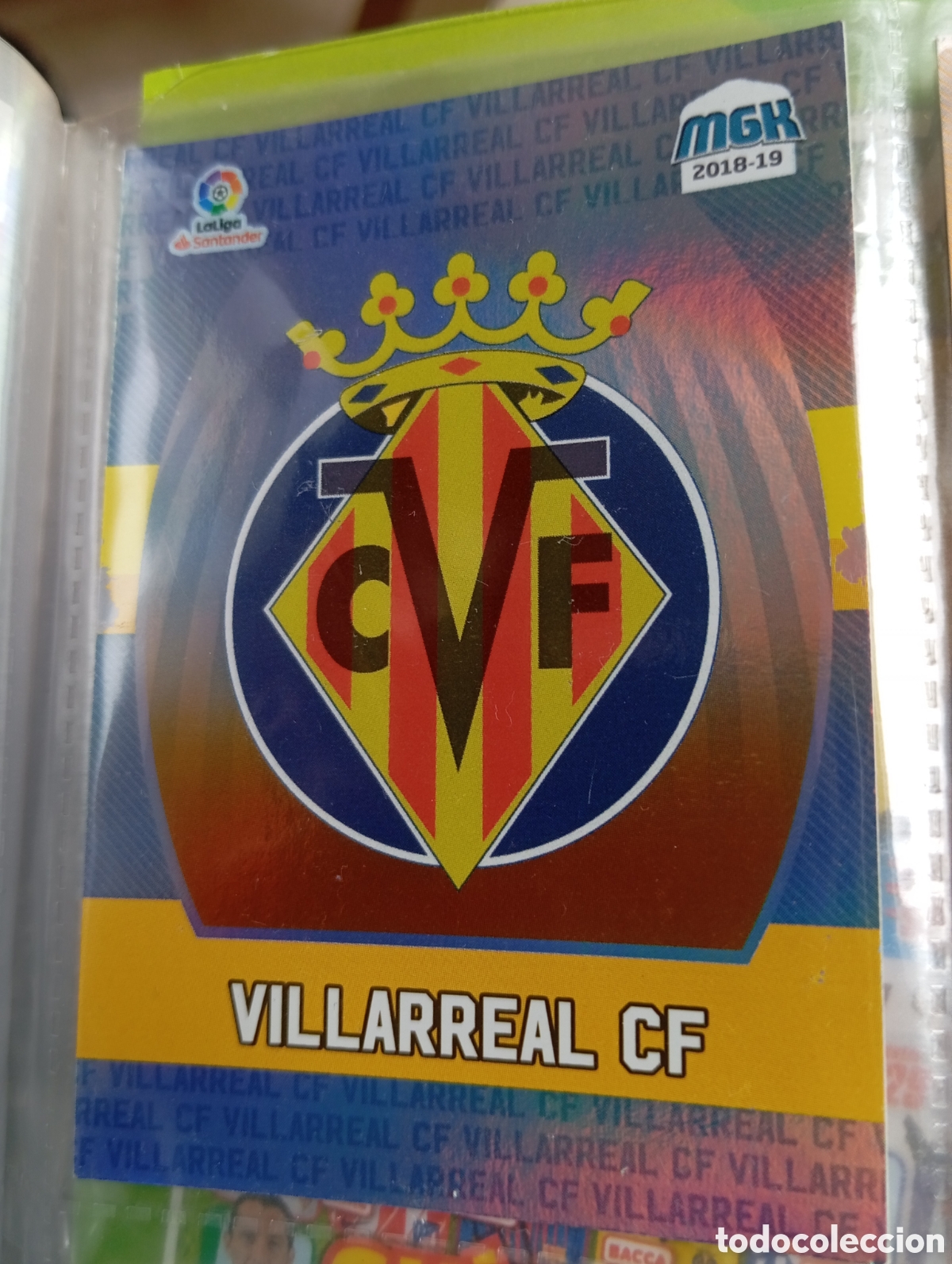 Cromos de Futebol: Escudo Villareal Ficha Cromo de futbol Megacracks 2018-2019 Liga Santander MGK 18-19 Panini